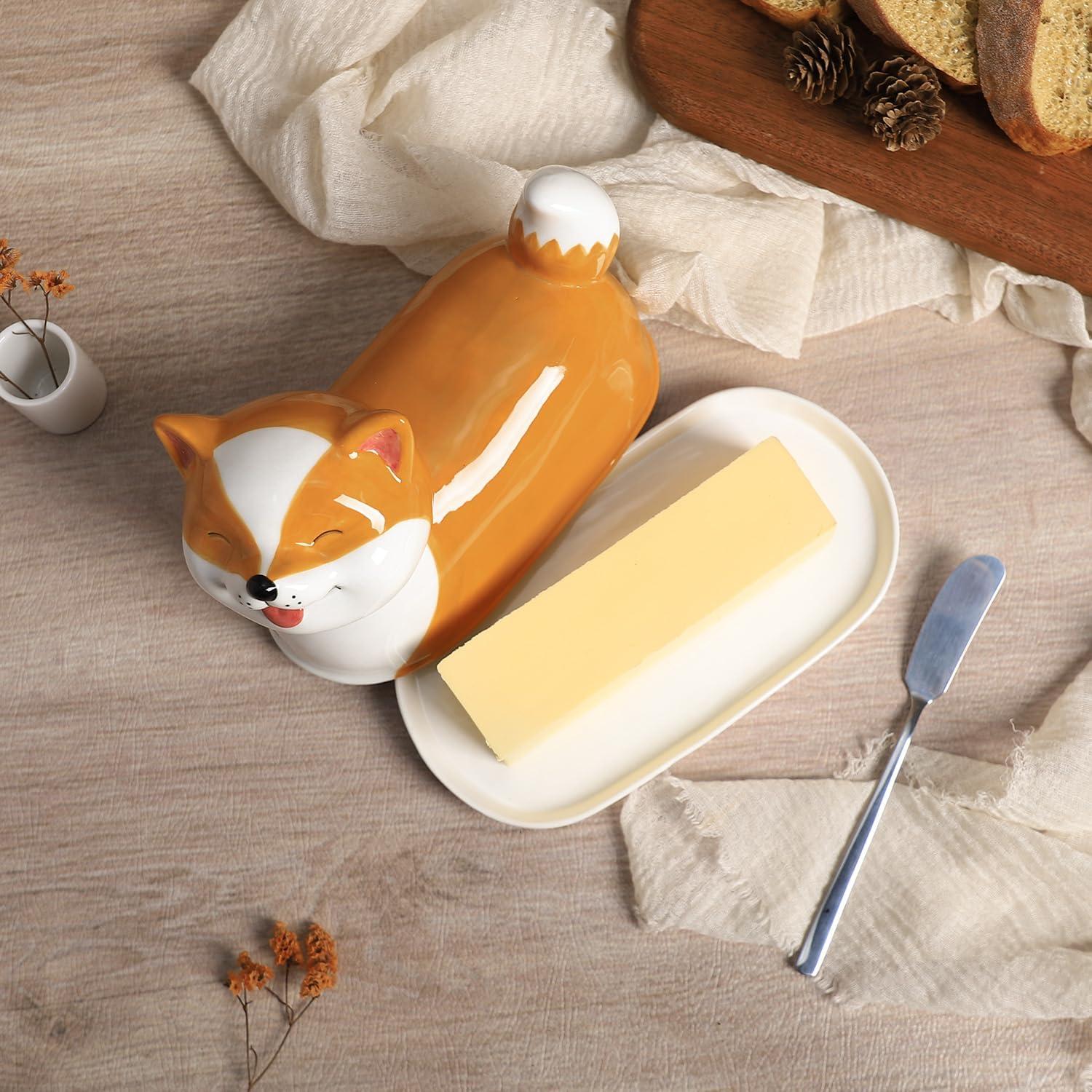 Plato de Mantequilla Cerámica para Perros con Tapa 1.04 kg