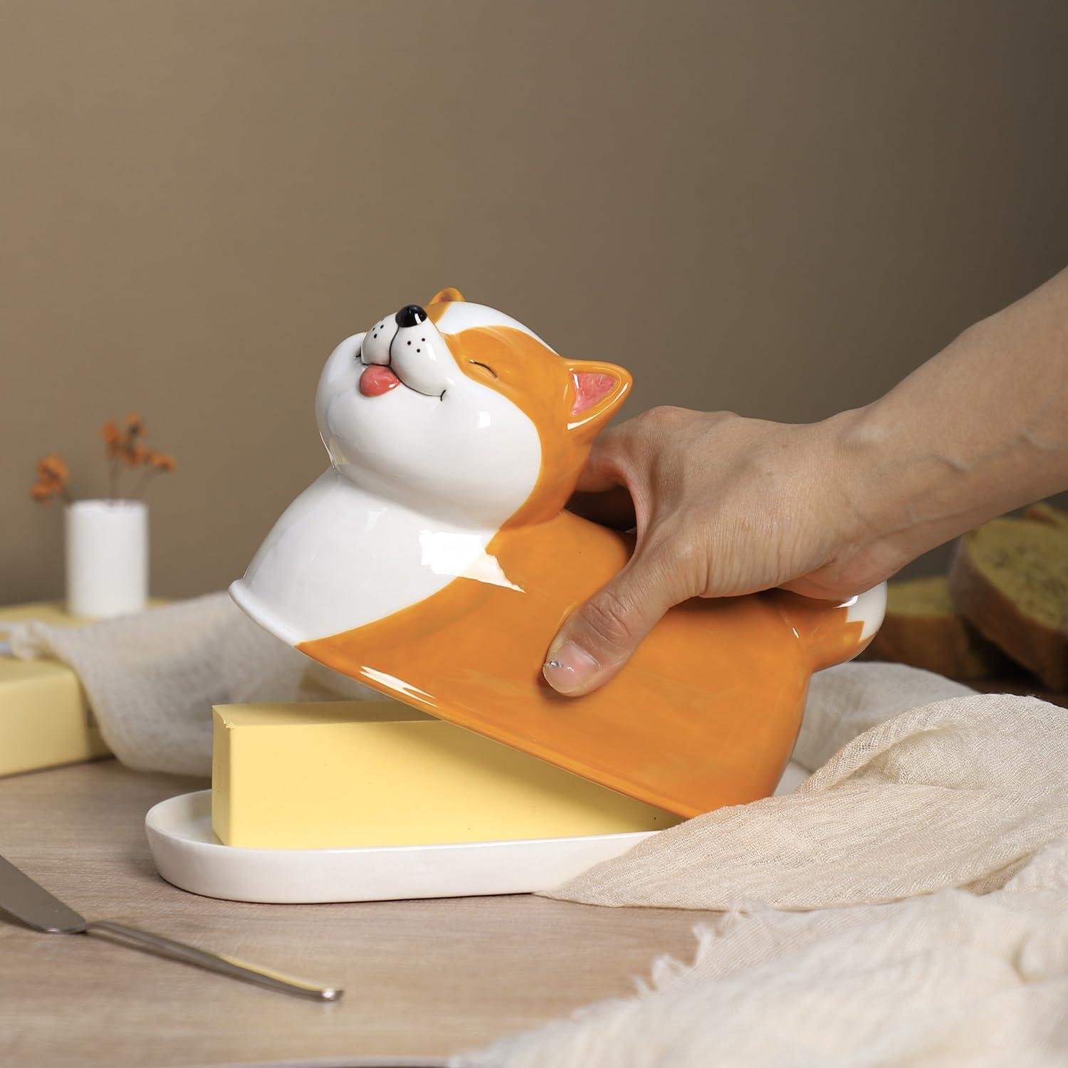 Plato de Mantequilla Cerámica para Perros con Tapa 1.04 kg