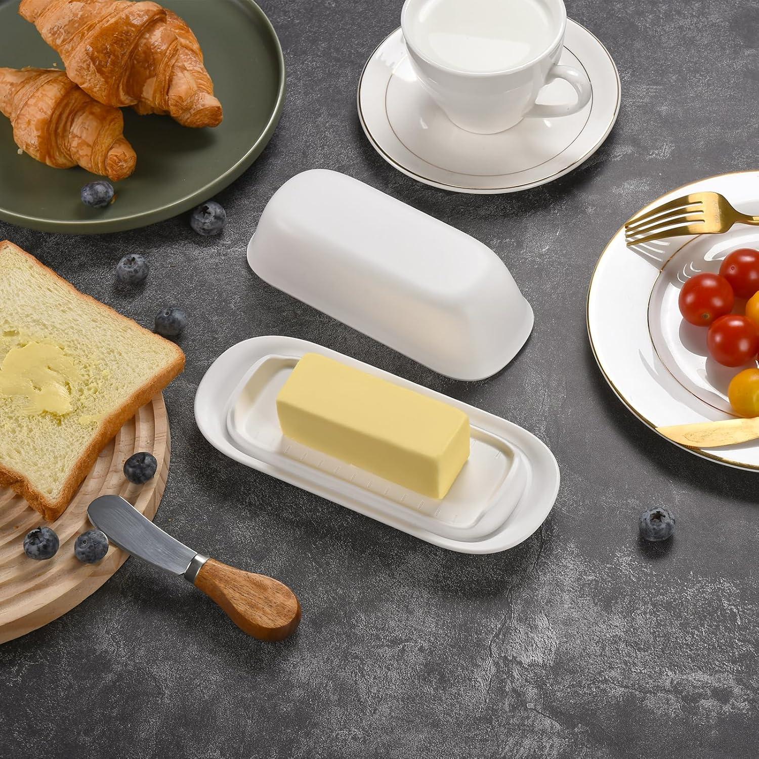 Plato para Mantequilla Hekeieon con Tapa Apto para Lavavajillas