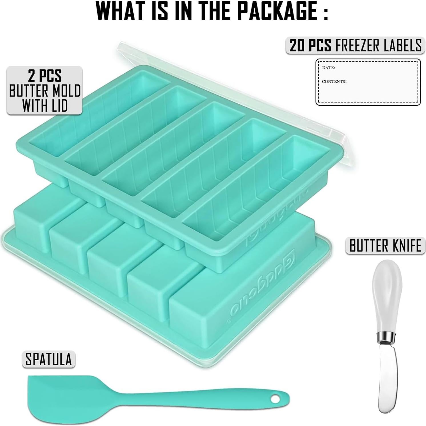 Molde de Mantequilla de Silicona GDDGCUO 2 Pcs Antiadherente