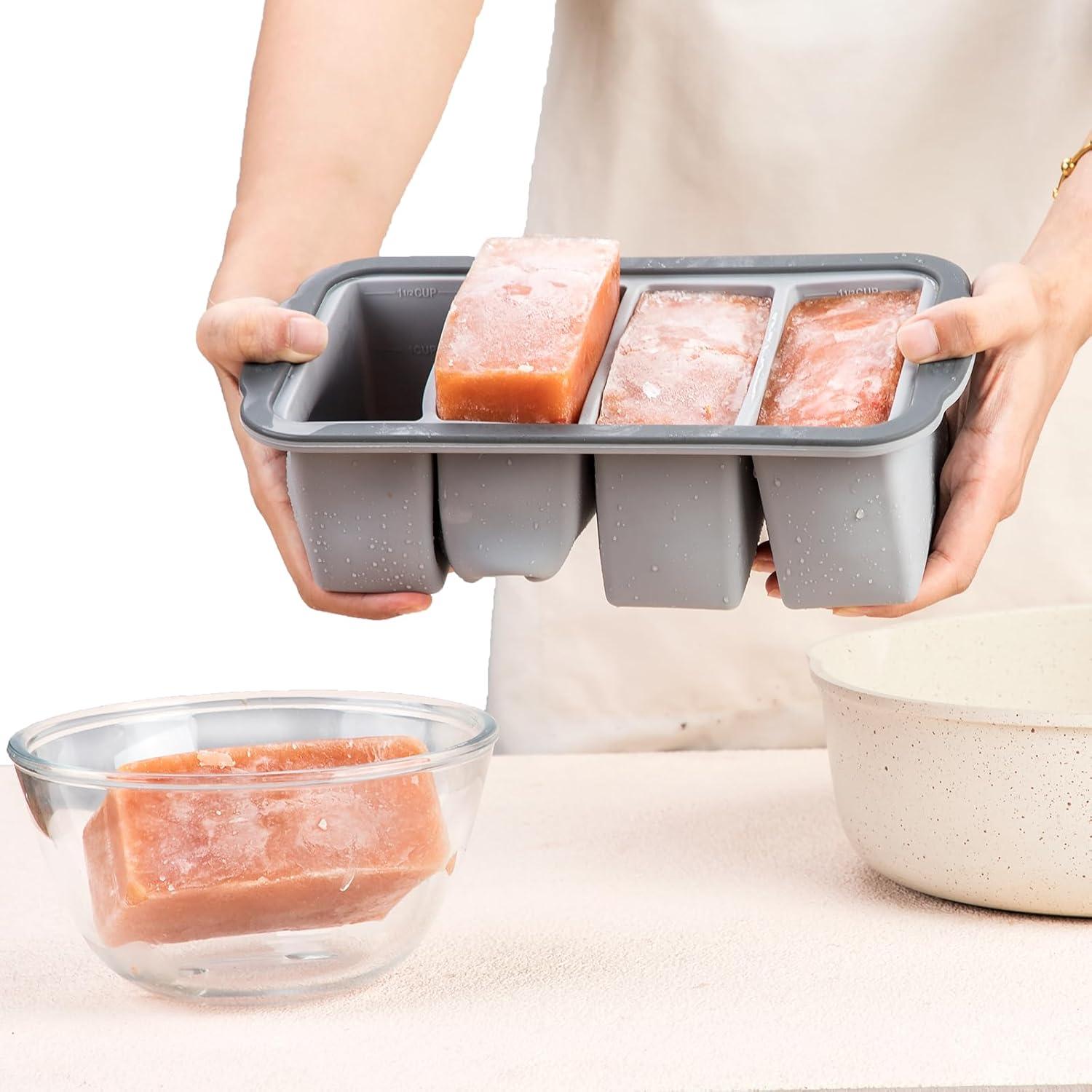 Bandeja de congelación Aichoof 1.5 Taza con tapa - 2 Pack Gris