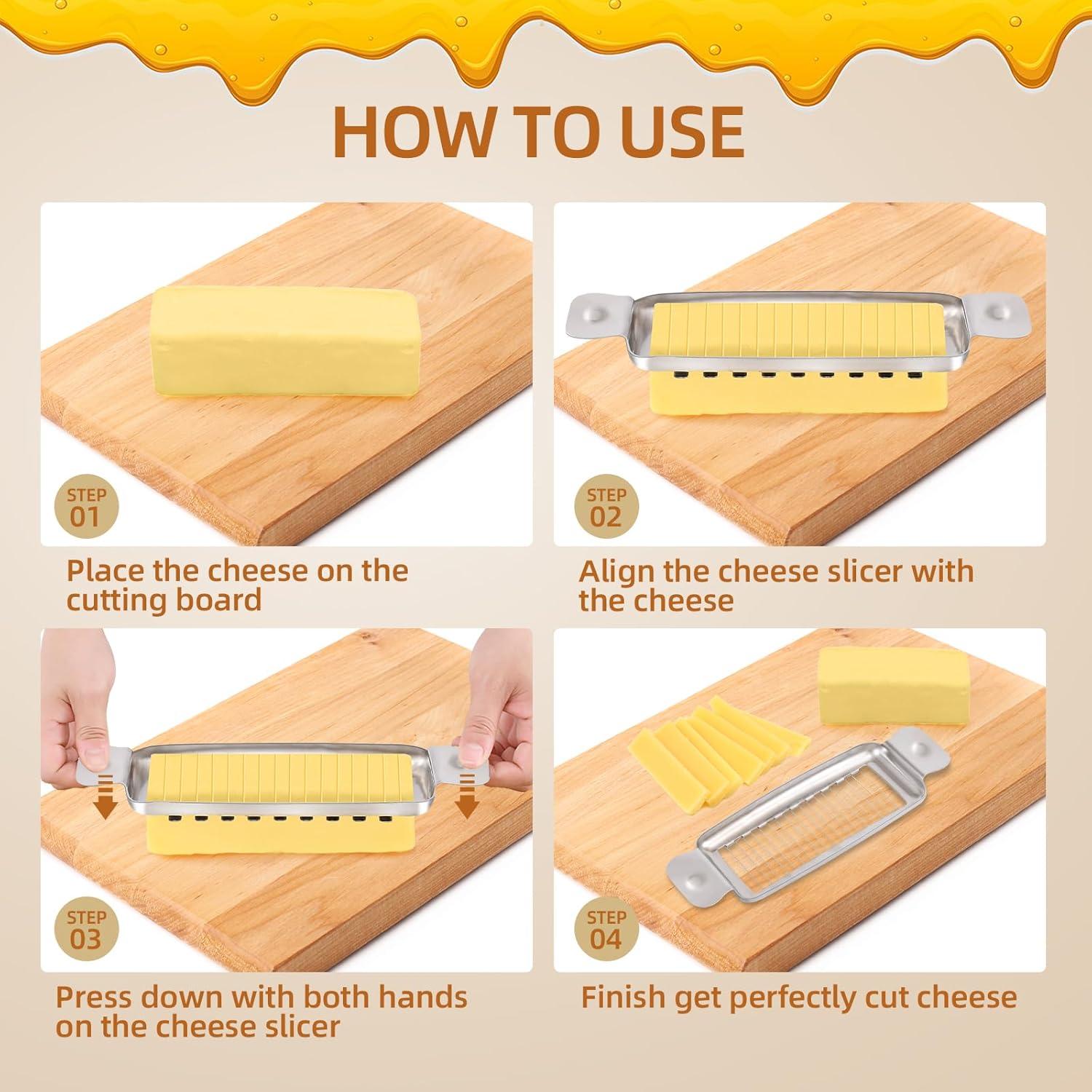 Cortador de Mantequilla y Queso ALIKITCN Acero Inoxidable 18 Cuerdas