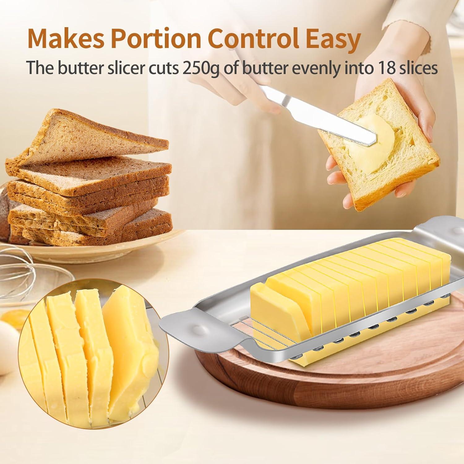 Cortador de Mantequilla y Queso ALIKITCN Acero Inoxidable 18 Cuerdas
