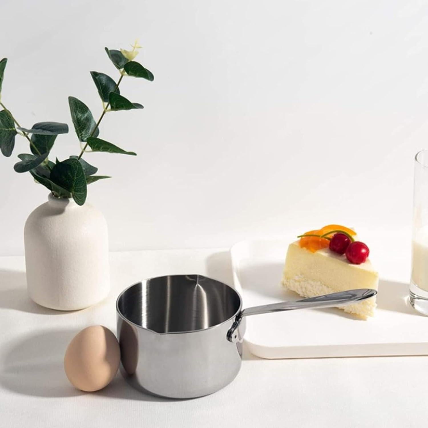 Cacerola de Acero Inoxidable Cyrank 295ml con Doble Vertedor