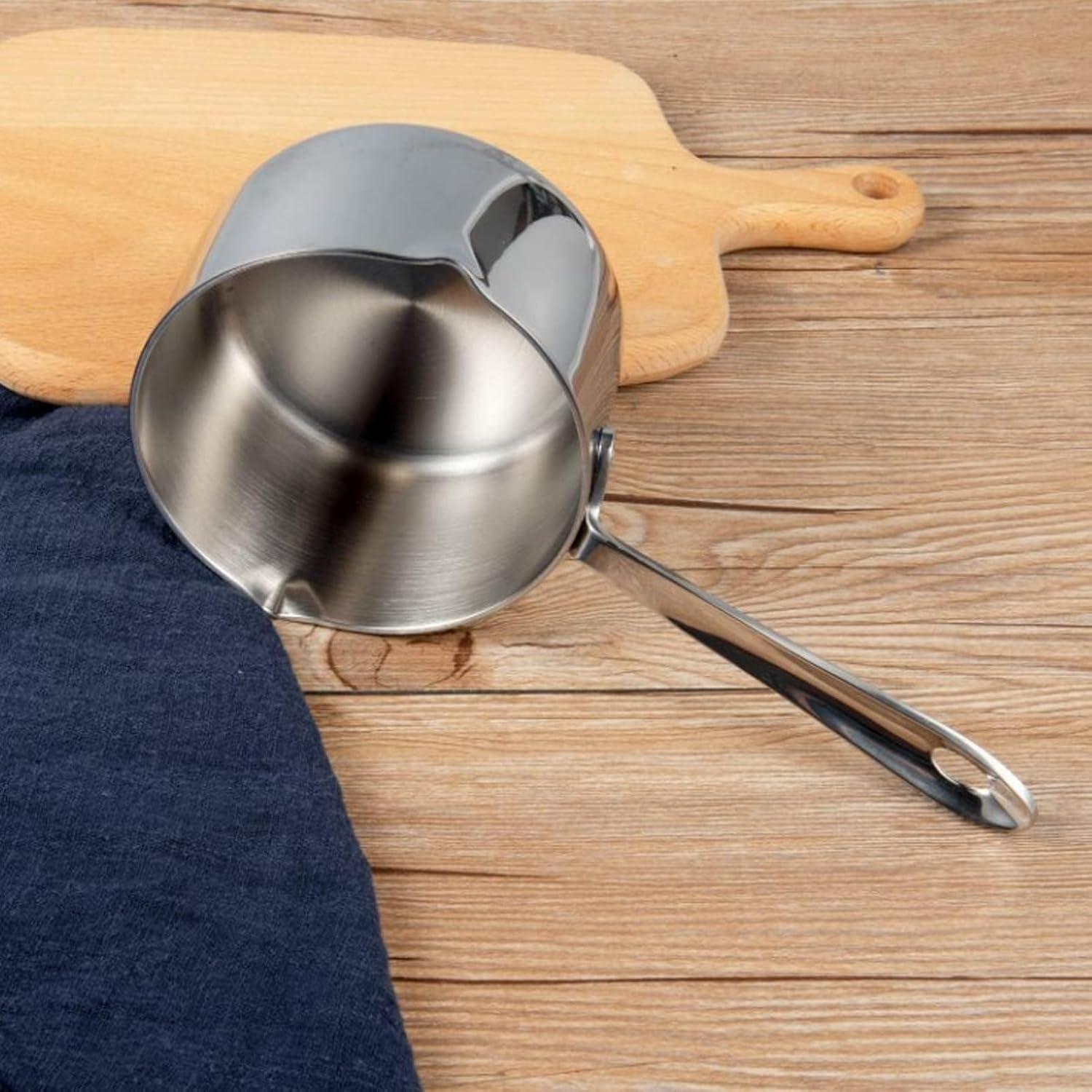 Cacerola de Acero Inoxidable Cyrank 295ml con Doble Vertedor