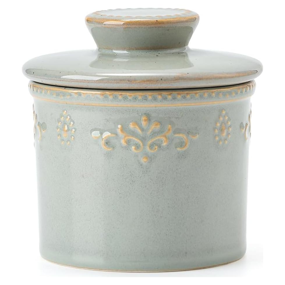 Crock de Mantequilla XELA Cerámica Turquesa Vintage 170g