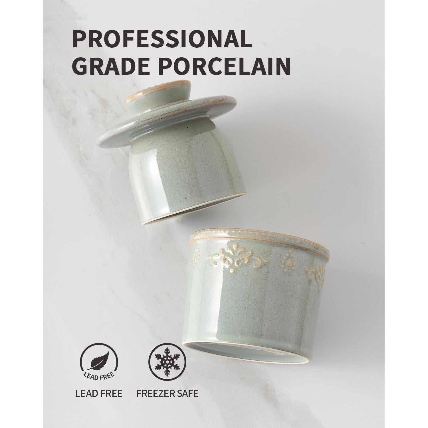 Crock de Mantequilla XELA Cerámica Turquesa Vintage 170g