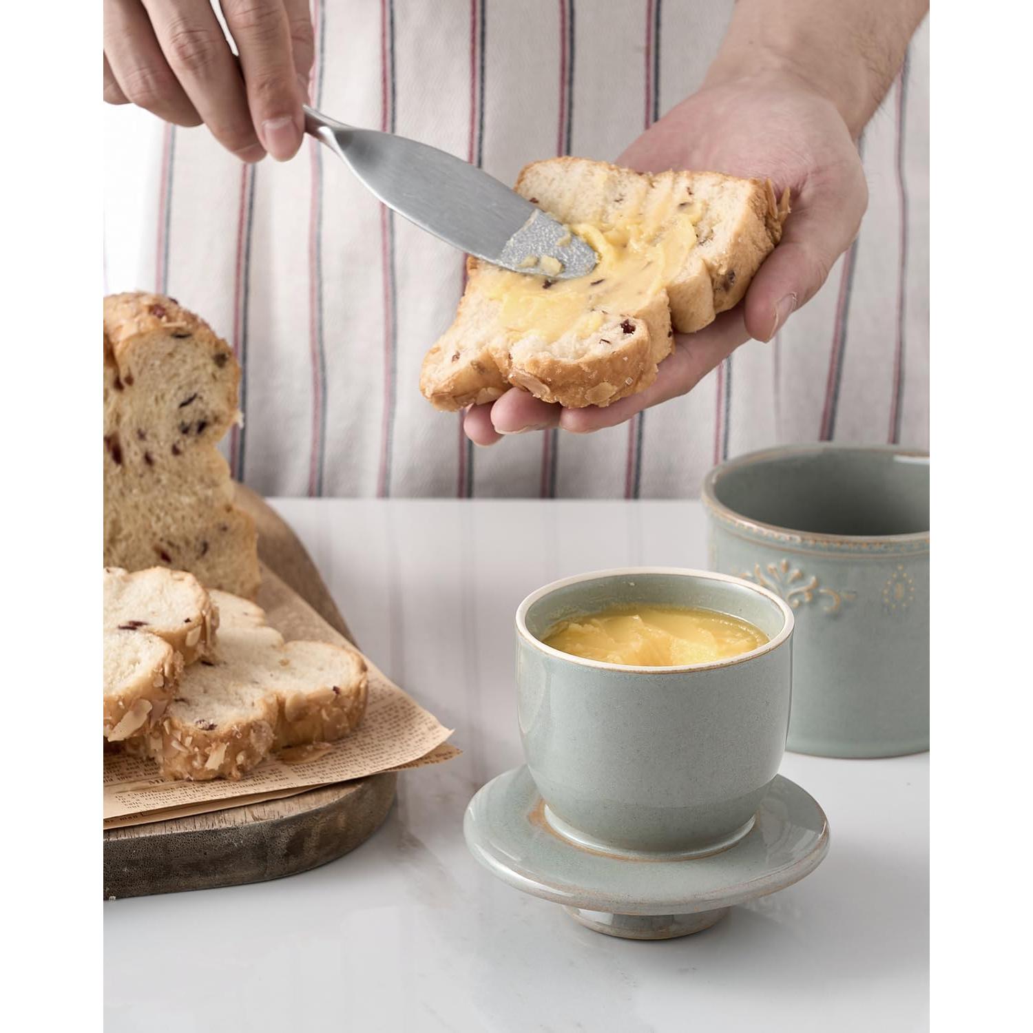 Crock de Mantequilla XELA Cerámica Turquesa Vintage 170g