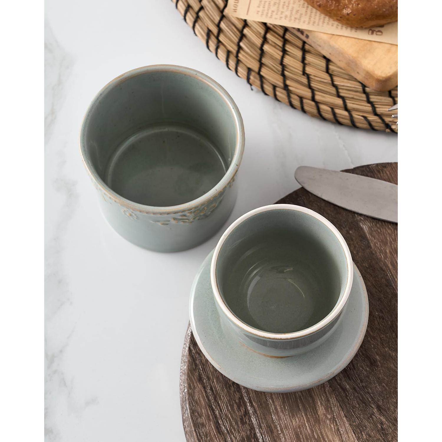 Crock de Mantequilla XELA Cerámica Turquesa Vintage 170g