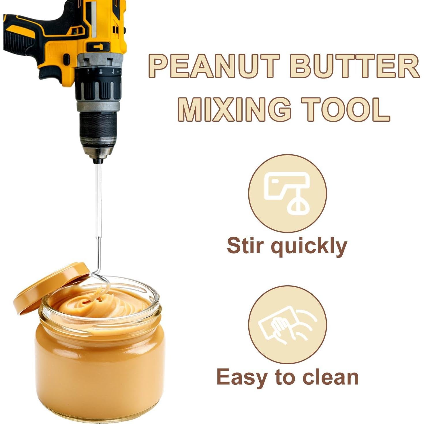 Mezclador de Mantequilla de Maní Acero Inoxidable 30 cm