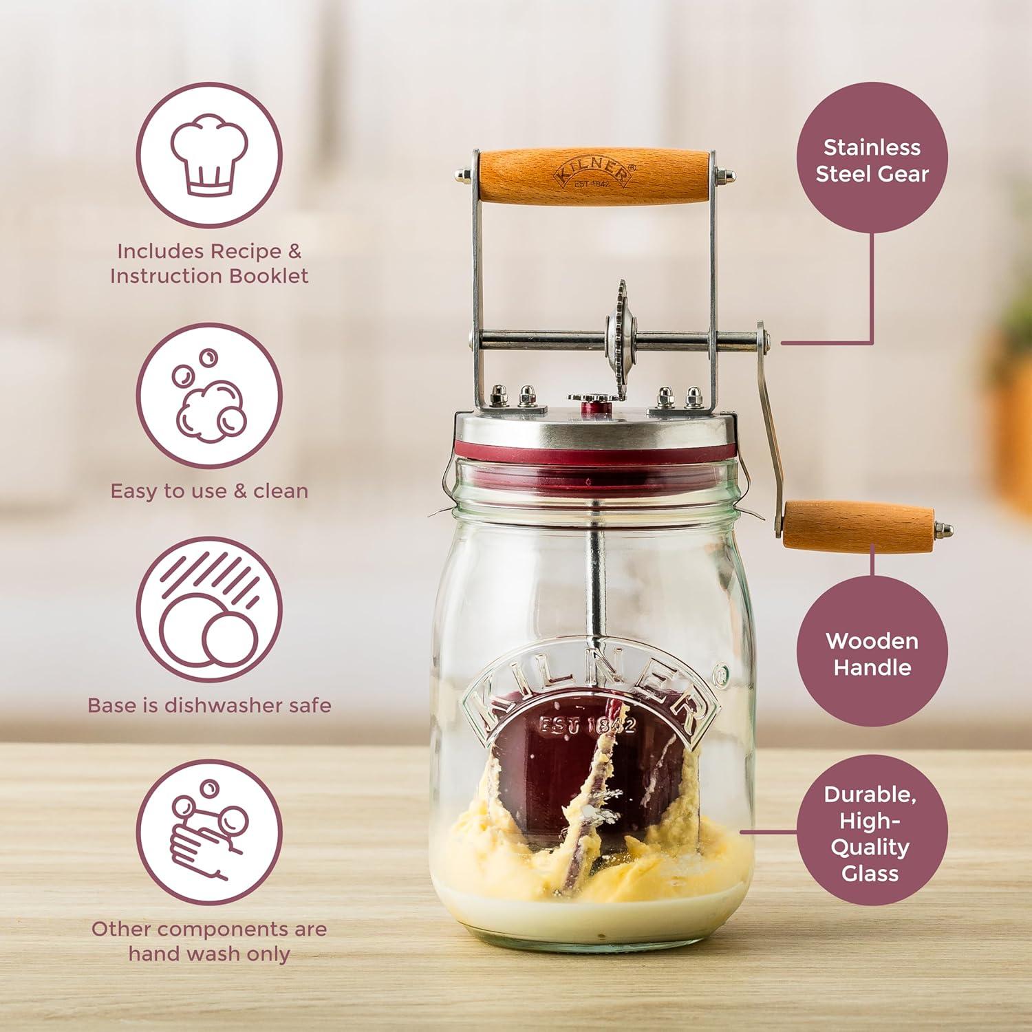 Batidor de Mantequilla Manual Kilner 34 oz - Rápido y Fácil