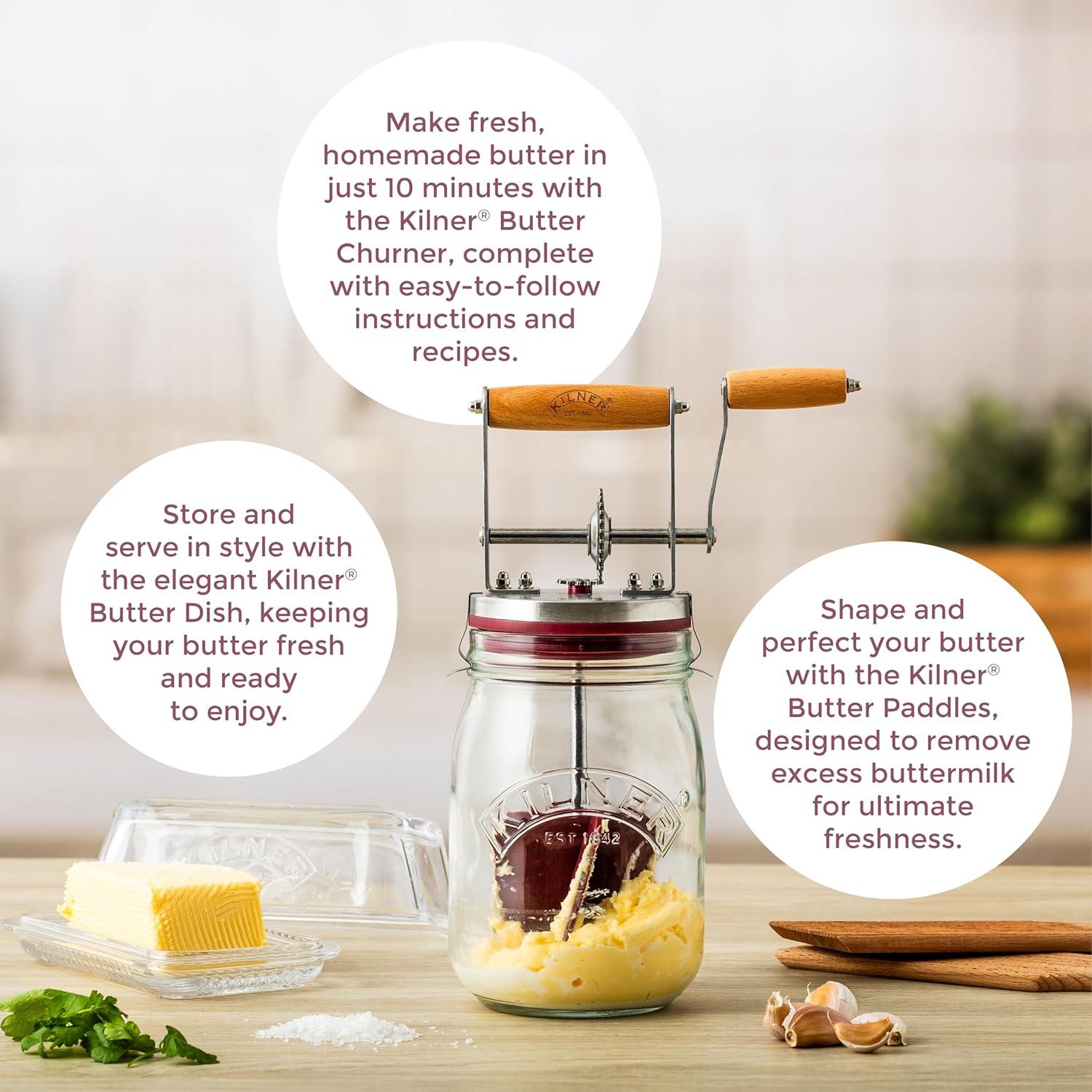 Batidor de Mantequilla Manual Kilner 34 oz - Rápido y Fácil