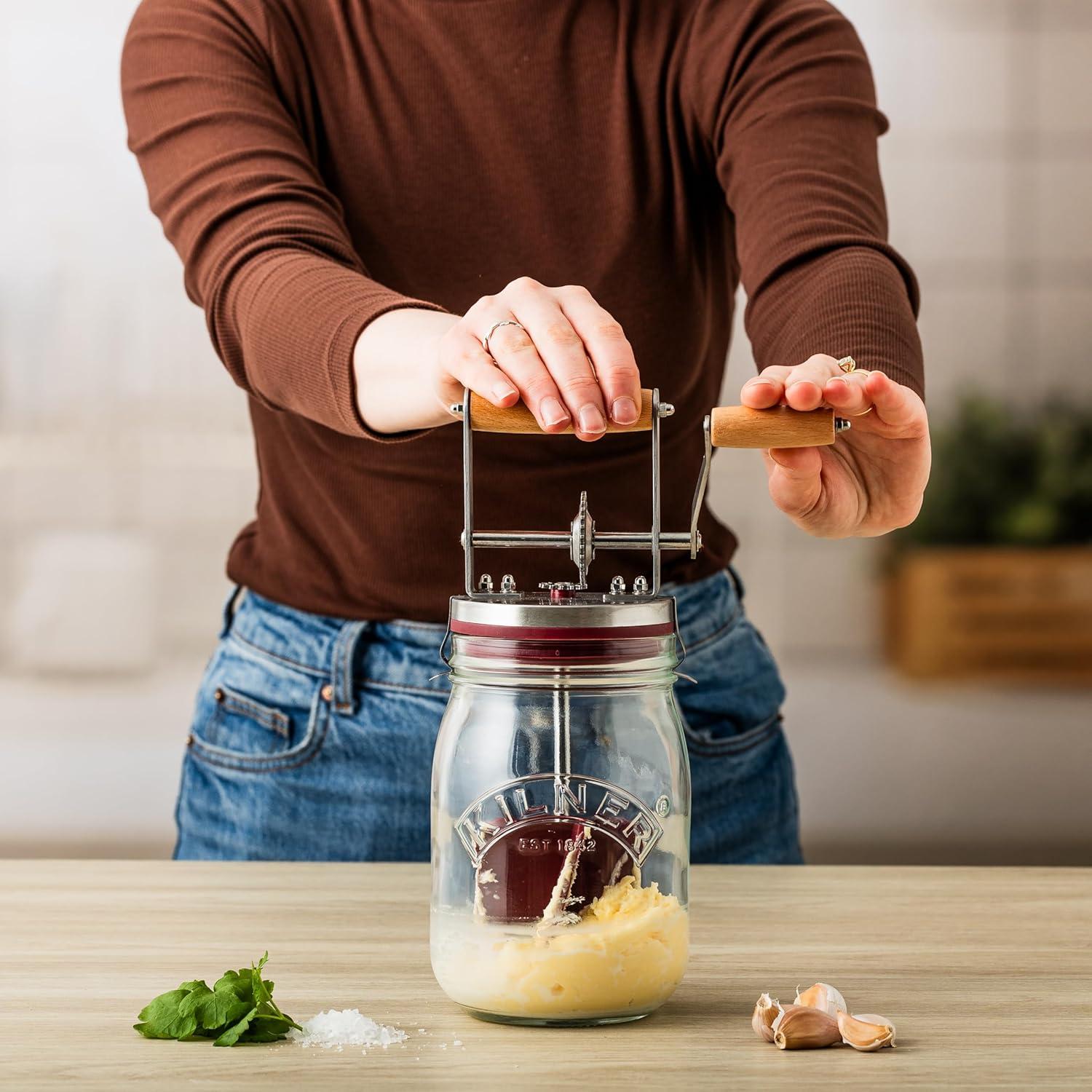 Batidor de Mantequilla Manual Kilner 34 oz - Rápido y Fácil