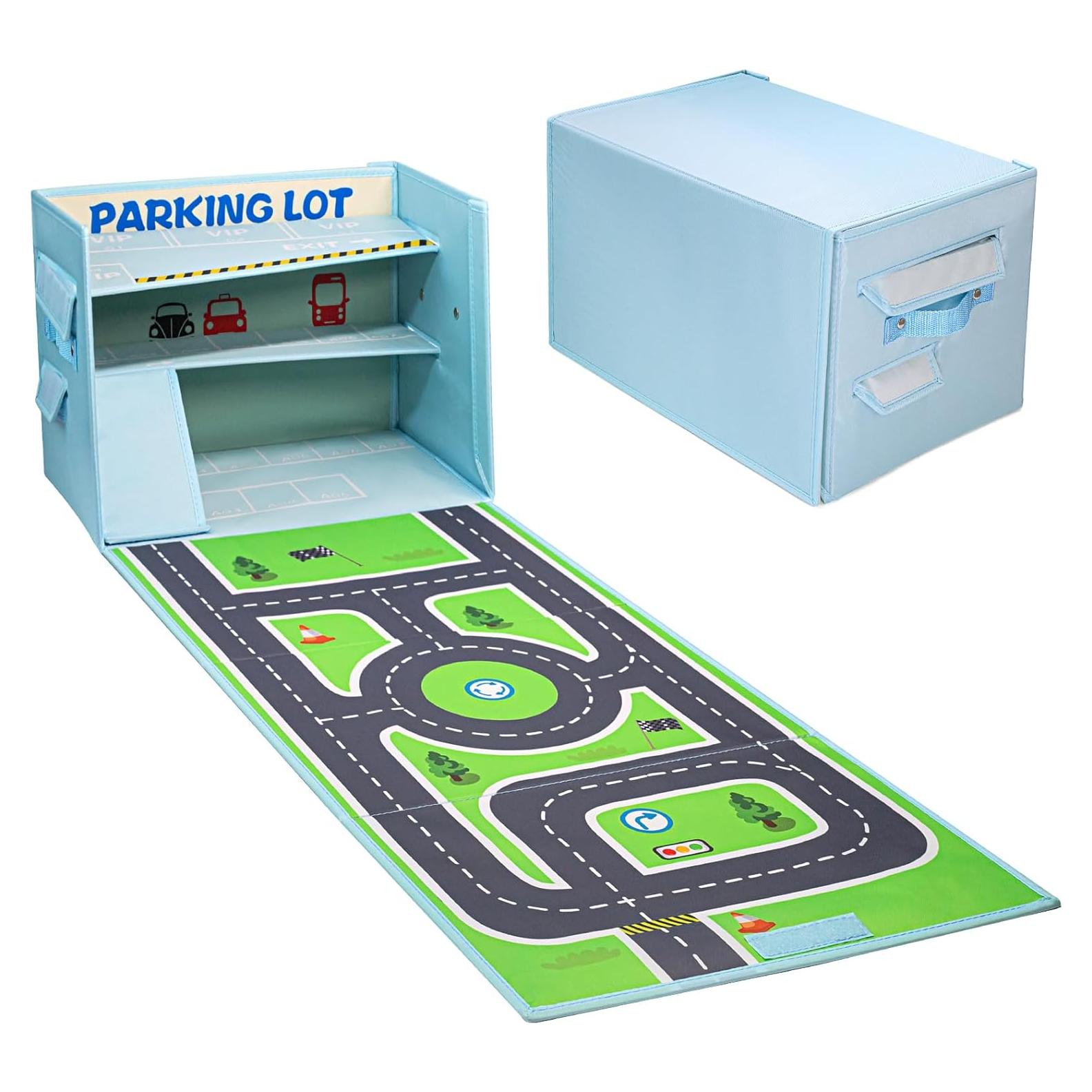 Caja de Garaje para Autos de Juguete Livememory 3 en 1