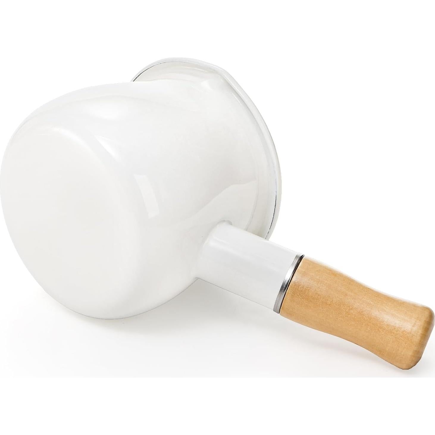 Olla de Leche DEAYOU 0.6L Esmalte Antiadherente con Mango Madera