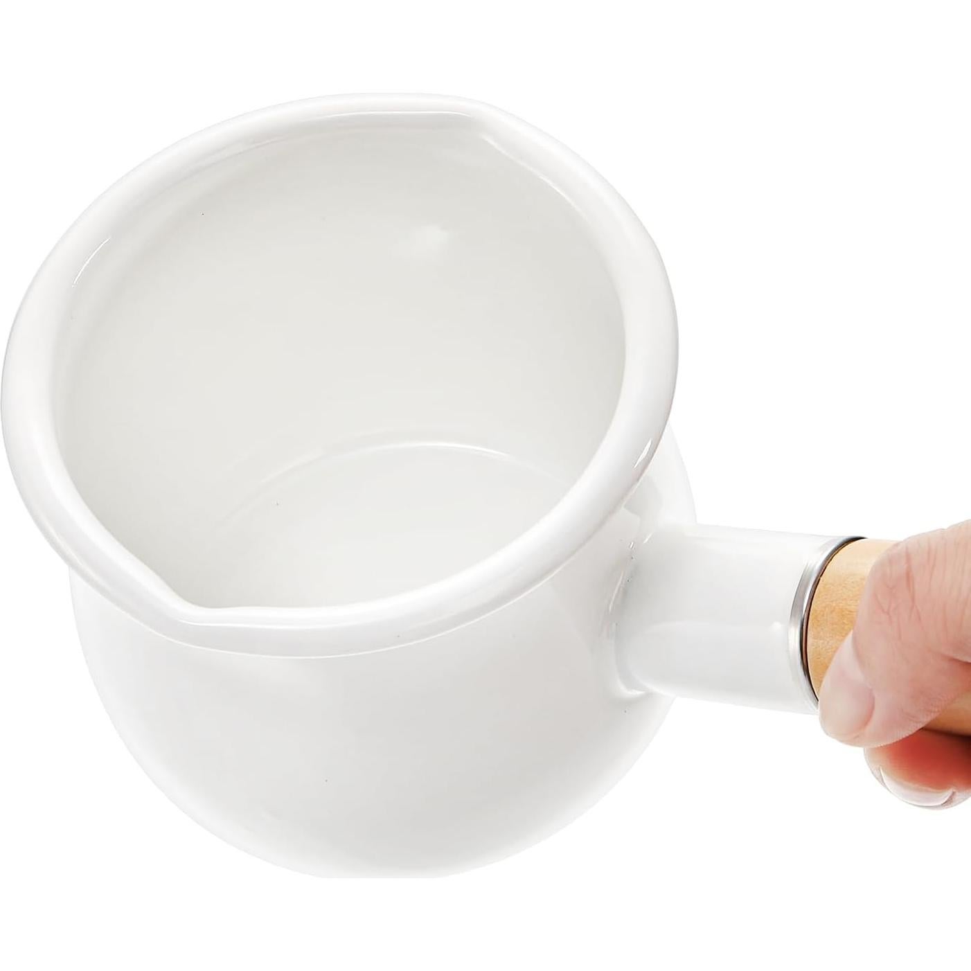 Olla de Leche DEAYOU 0.6L Esmalte Antiadherente con Mango Madera