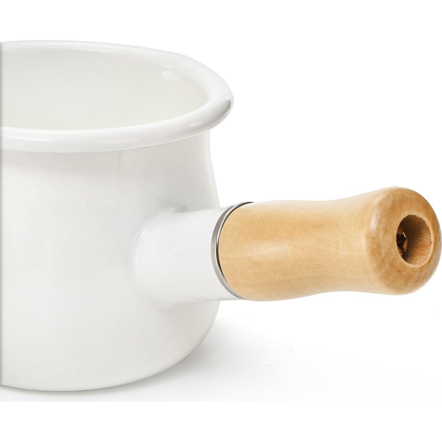 Olla de Leche DEAYOU 0.6L Esmalte Antiadherente con Mango Madera