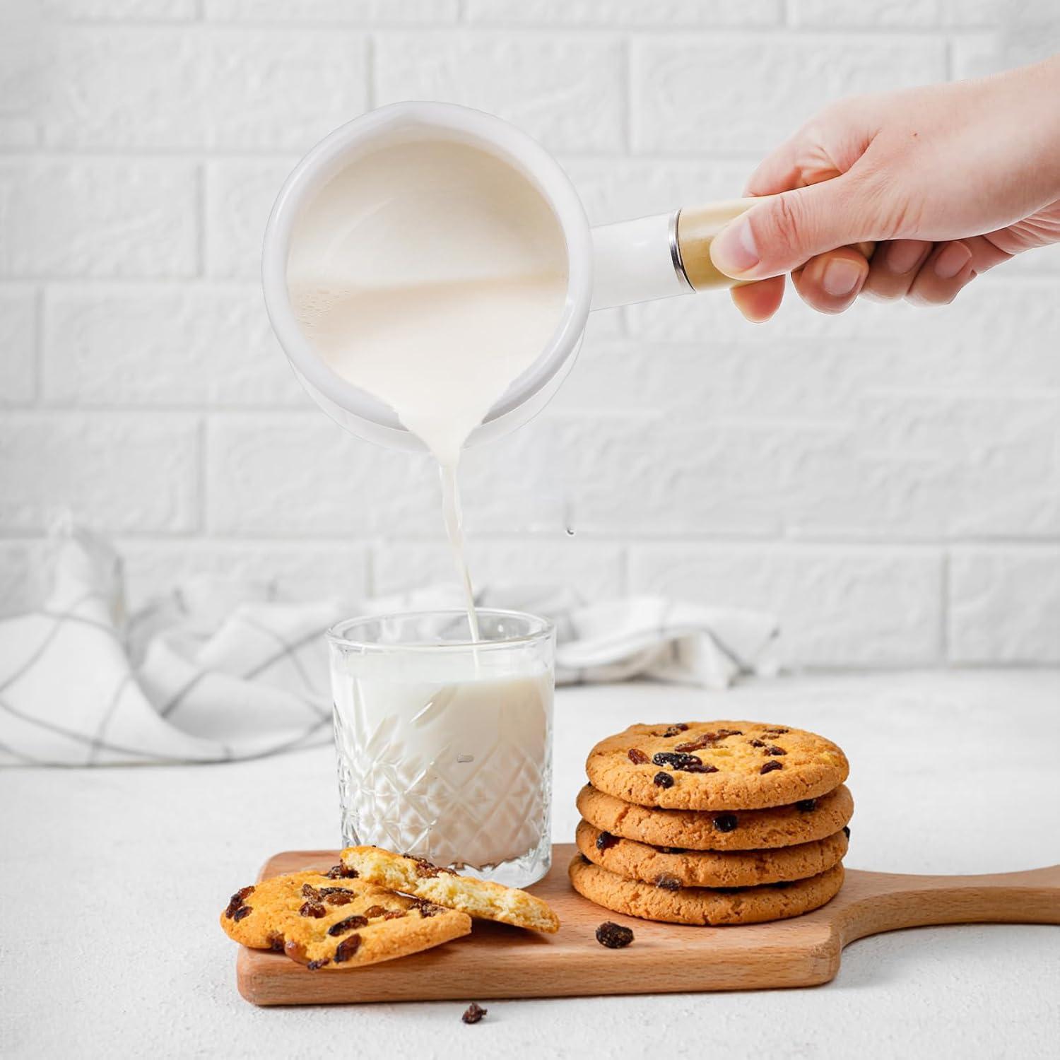 Olla de Leche DEAYOU 0.6L Esmalte Antiadherente con Mango Madera