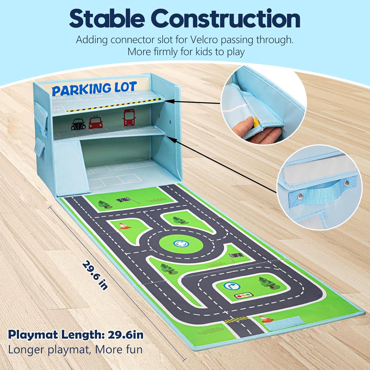 Caja de Garaje Livememory 3 en 1 para Coches de Juguete