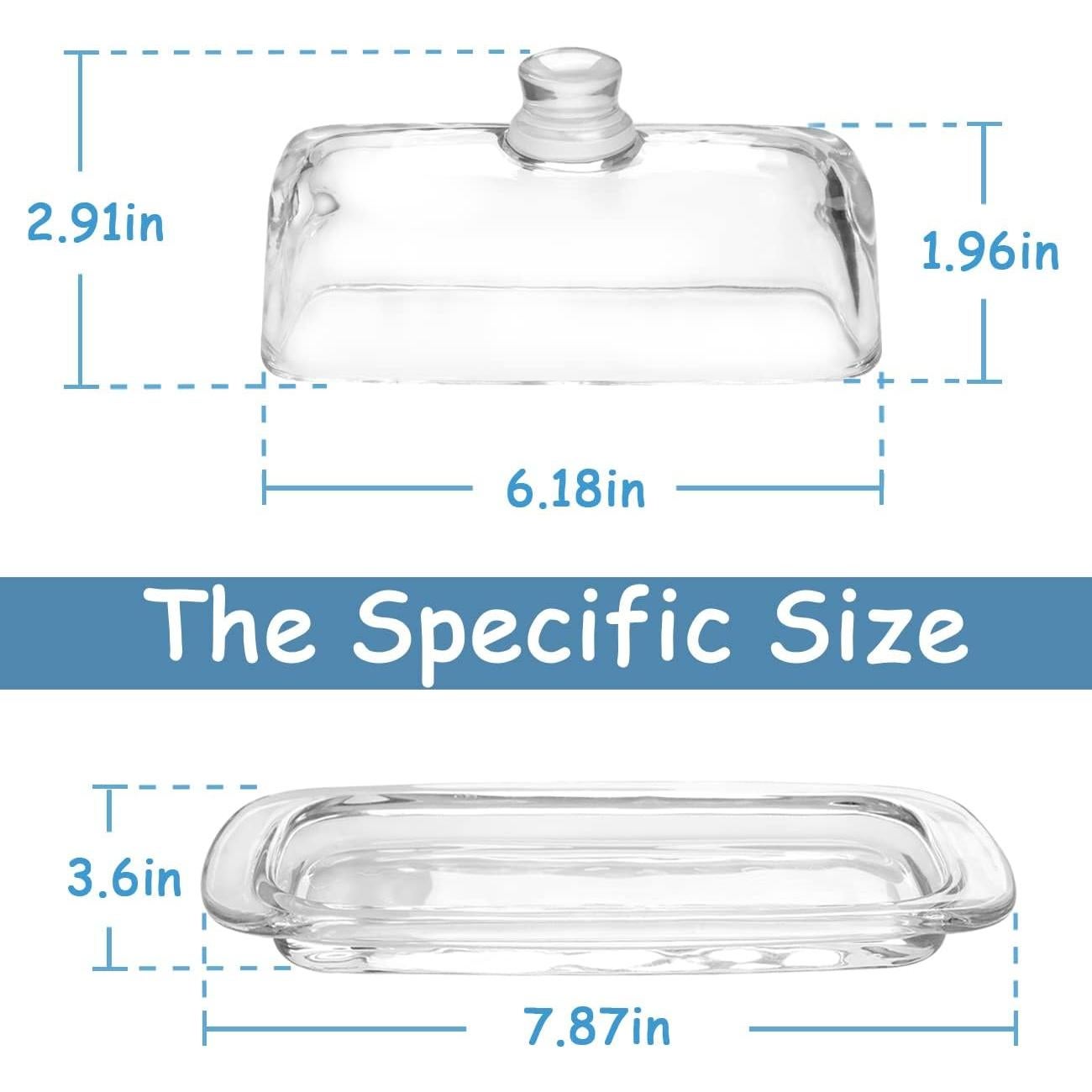 Plato de Mantequilla de Vidrio Gusnilo con Tapa 20x5cm