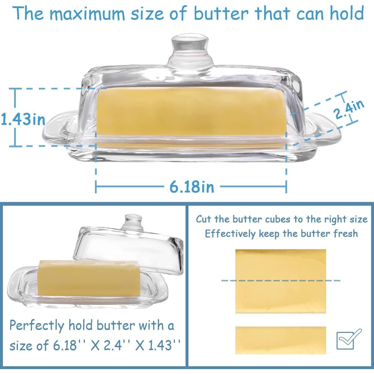 Plato de Mantequilla de Vidrio Gusnilo con Tapa 20x5cm