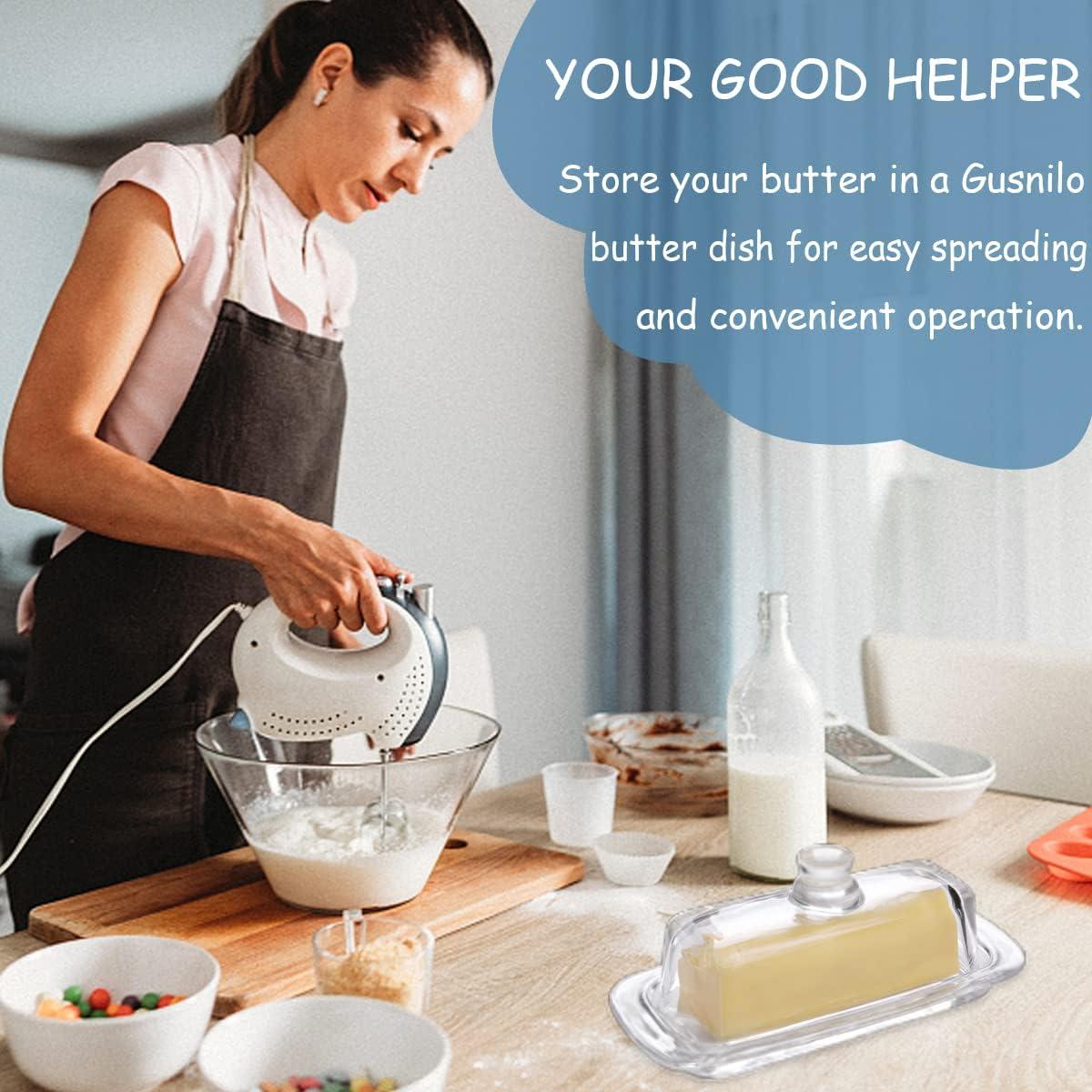 Plato de Mantequilla de Vidrio Gusnilo con Tapa 20x5cm