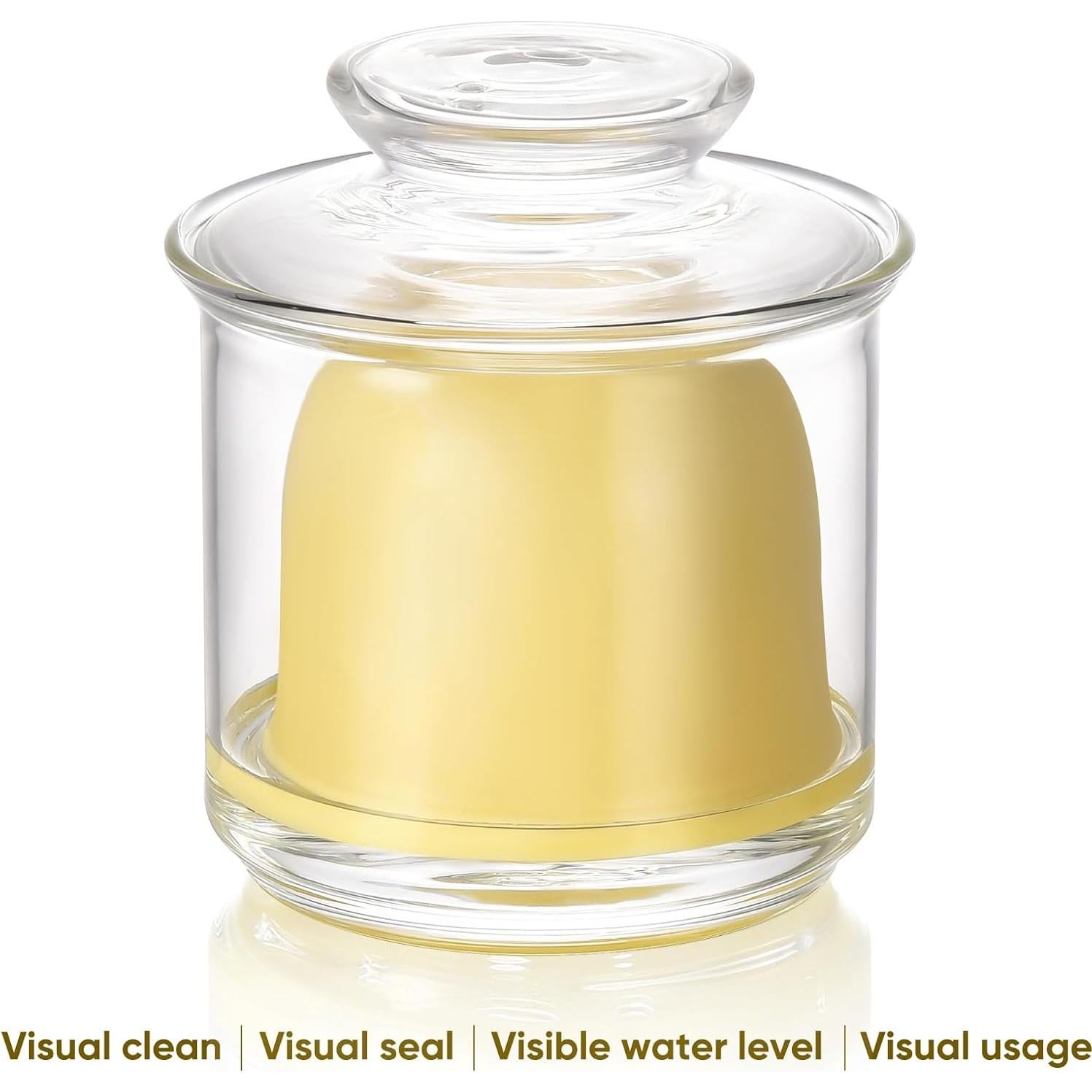 Crock de Mantequilla Hekeieon de Cristal 125g con Tapa