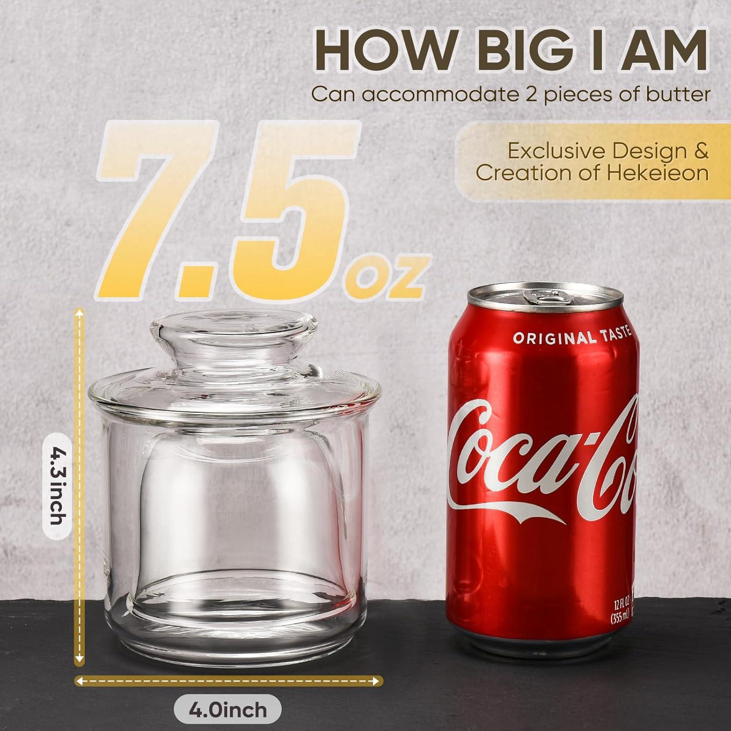 Crock de Mantequilla Hekeieon de Cristal 125g con Tapa