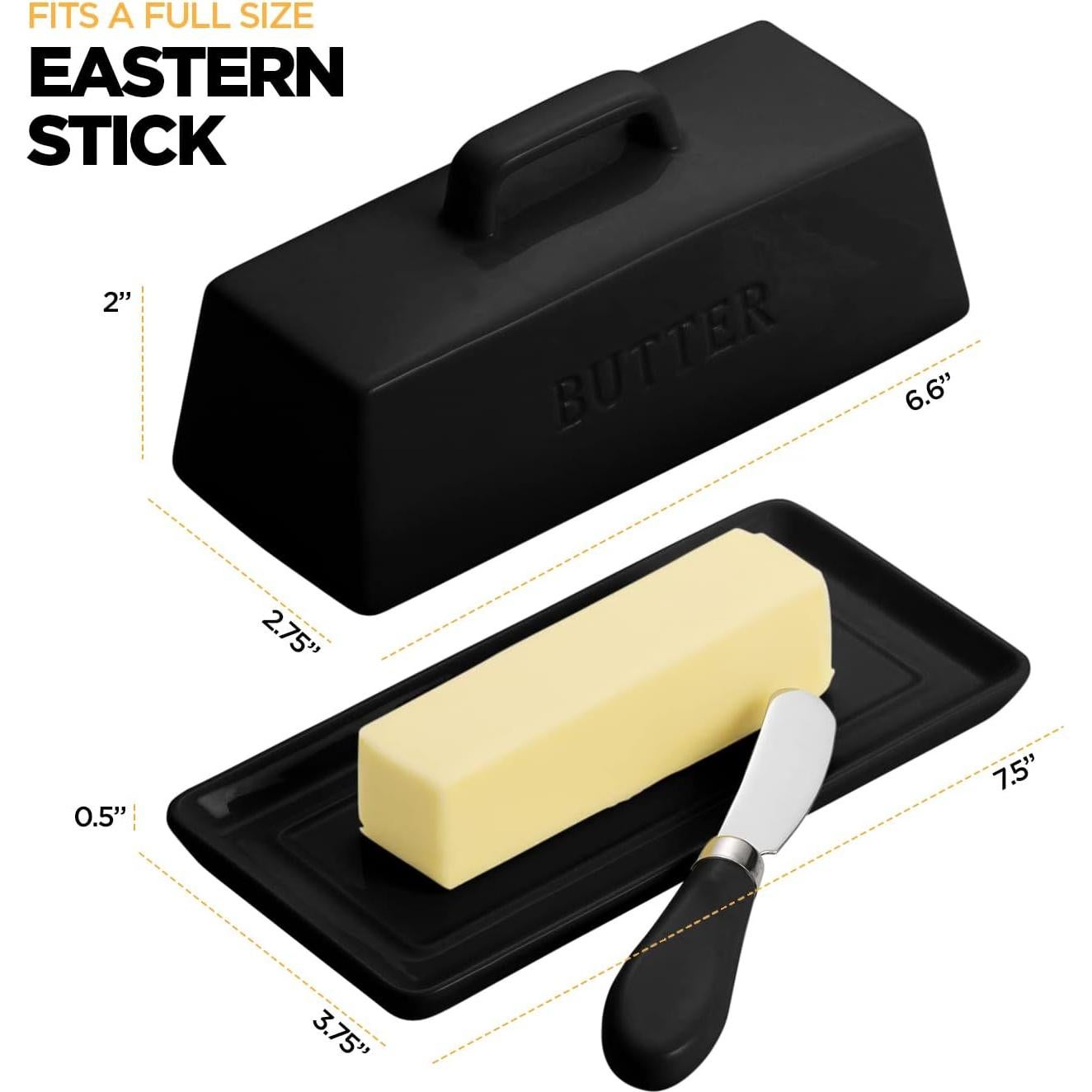 Juego de Plato de Mantequilla Cerámica Smart House Negro