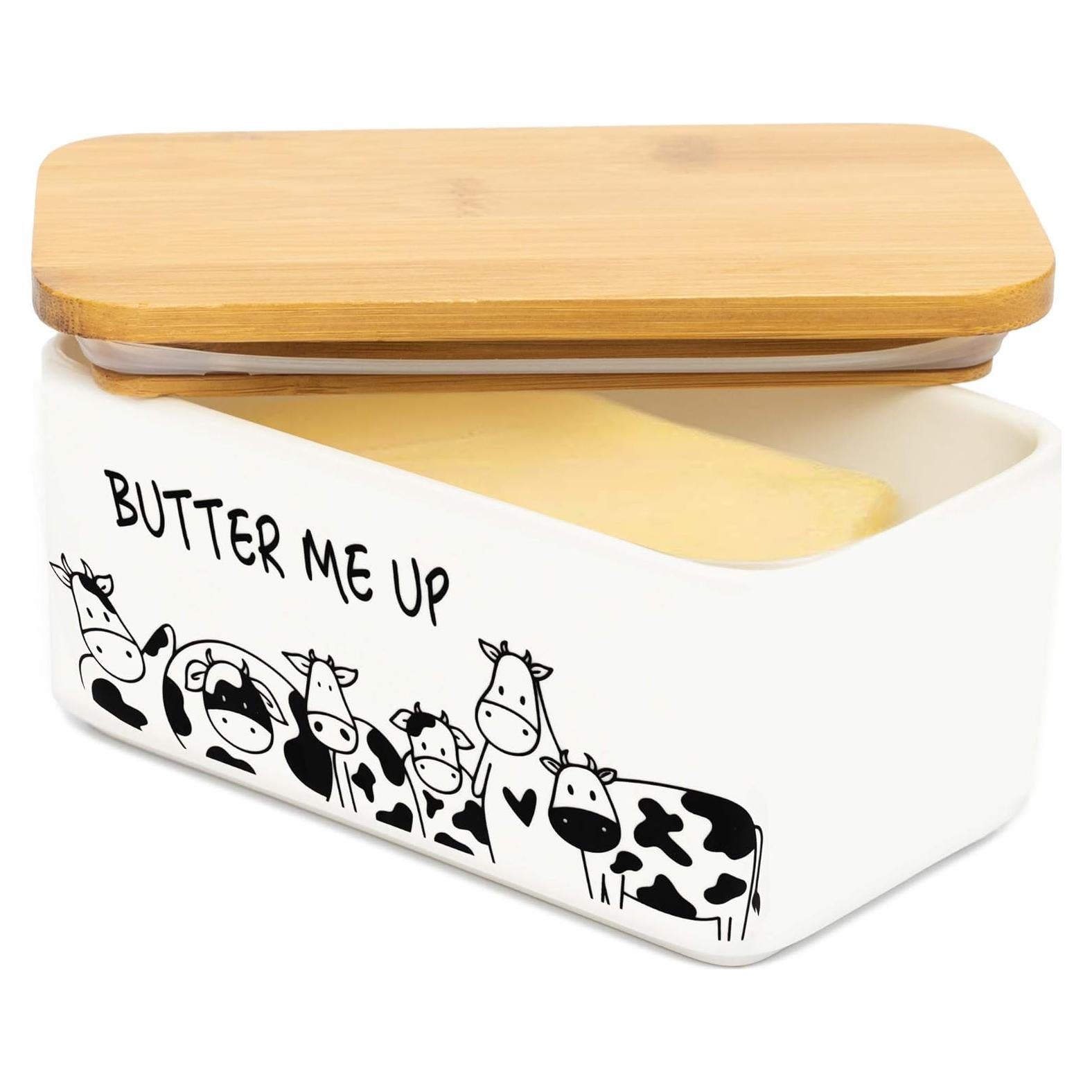 Plato de Mantequilla Lumicook con Tapa de Bambú Natural