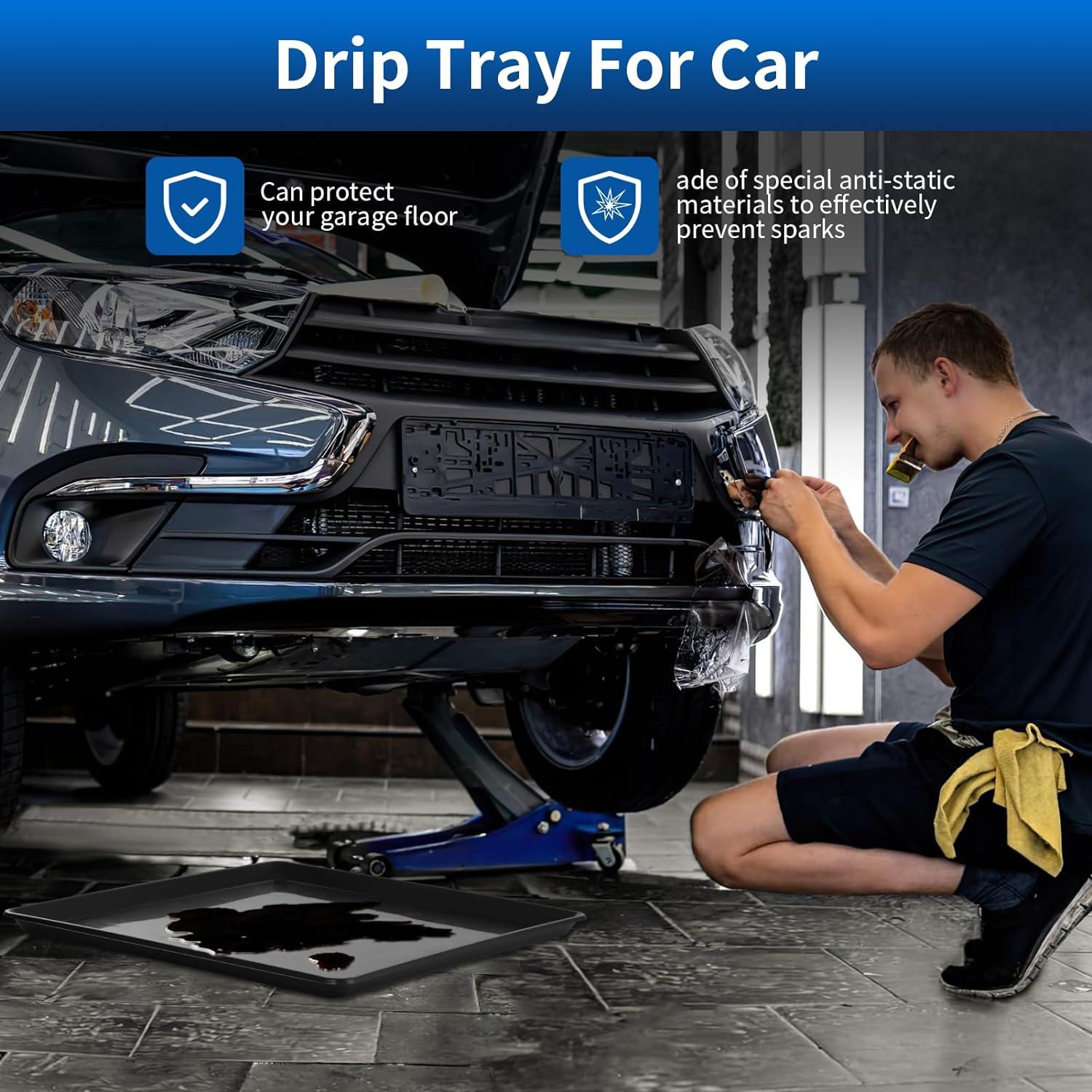 Bandeja de Drenaje de Aceite Teodute 57.9 x 54.9 cm Negra (2 Pcs)