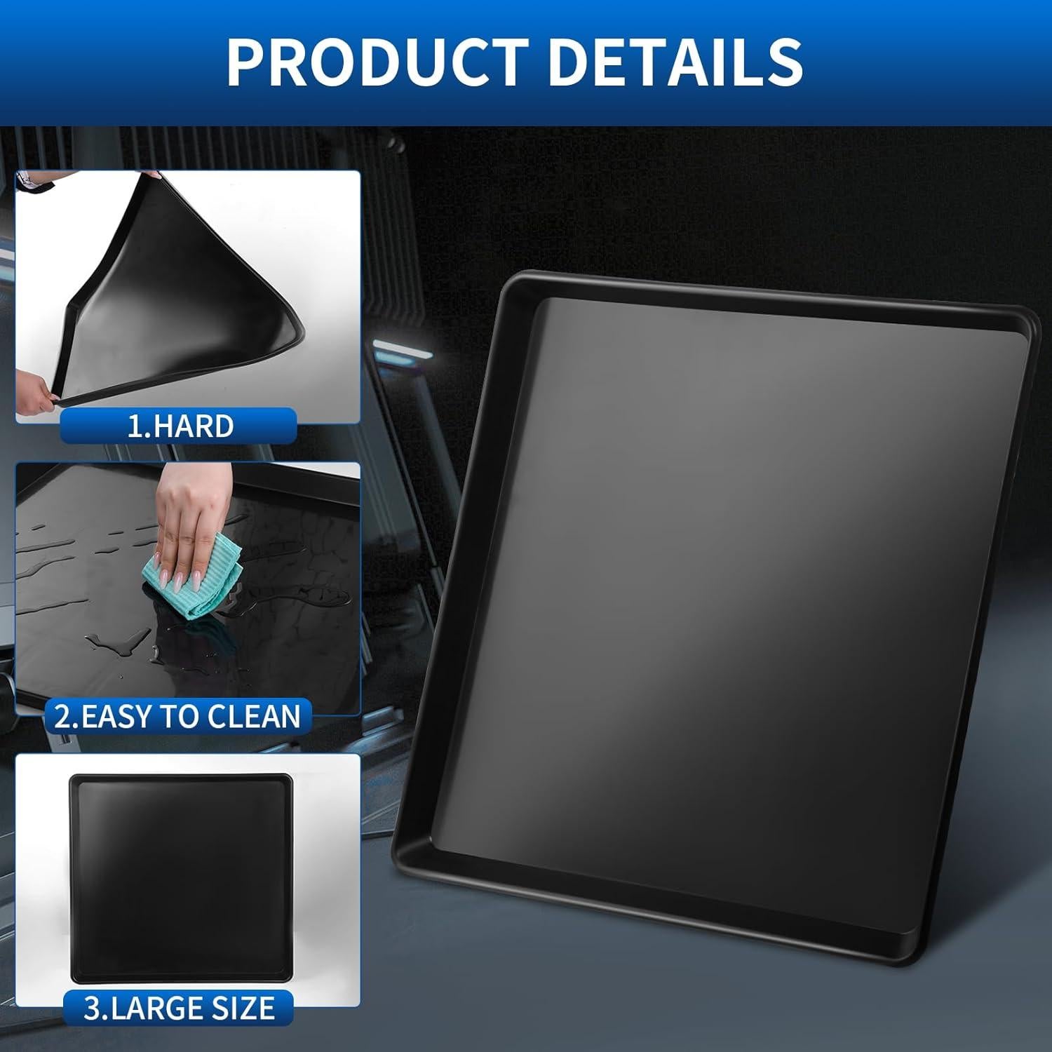 Bandeja de Drenaje de Aceite Teodute 57.9 x 54.9 cm Negra (2 Pcs)