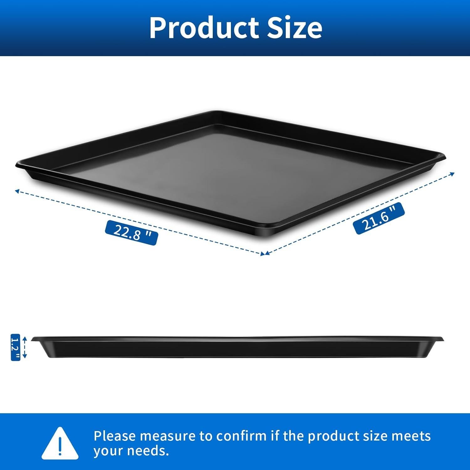 Bandeja de Drenaje de Aceite Teodute 57.9 x 54.9 cm Negra (2 Pcs)