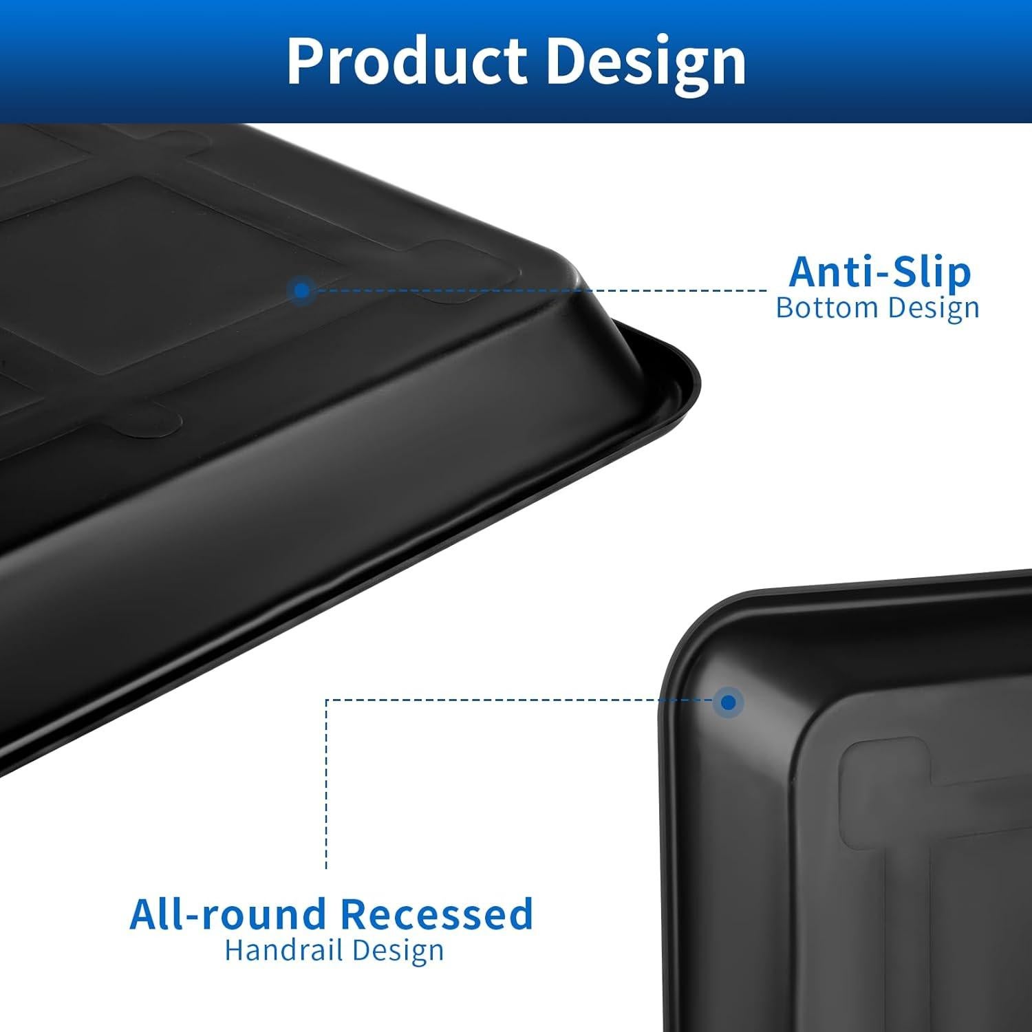 Bandeja de Drenaje de Aceite Teodute 57.9 x 54.9 cm Negra (2 Pcs)