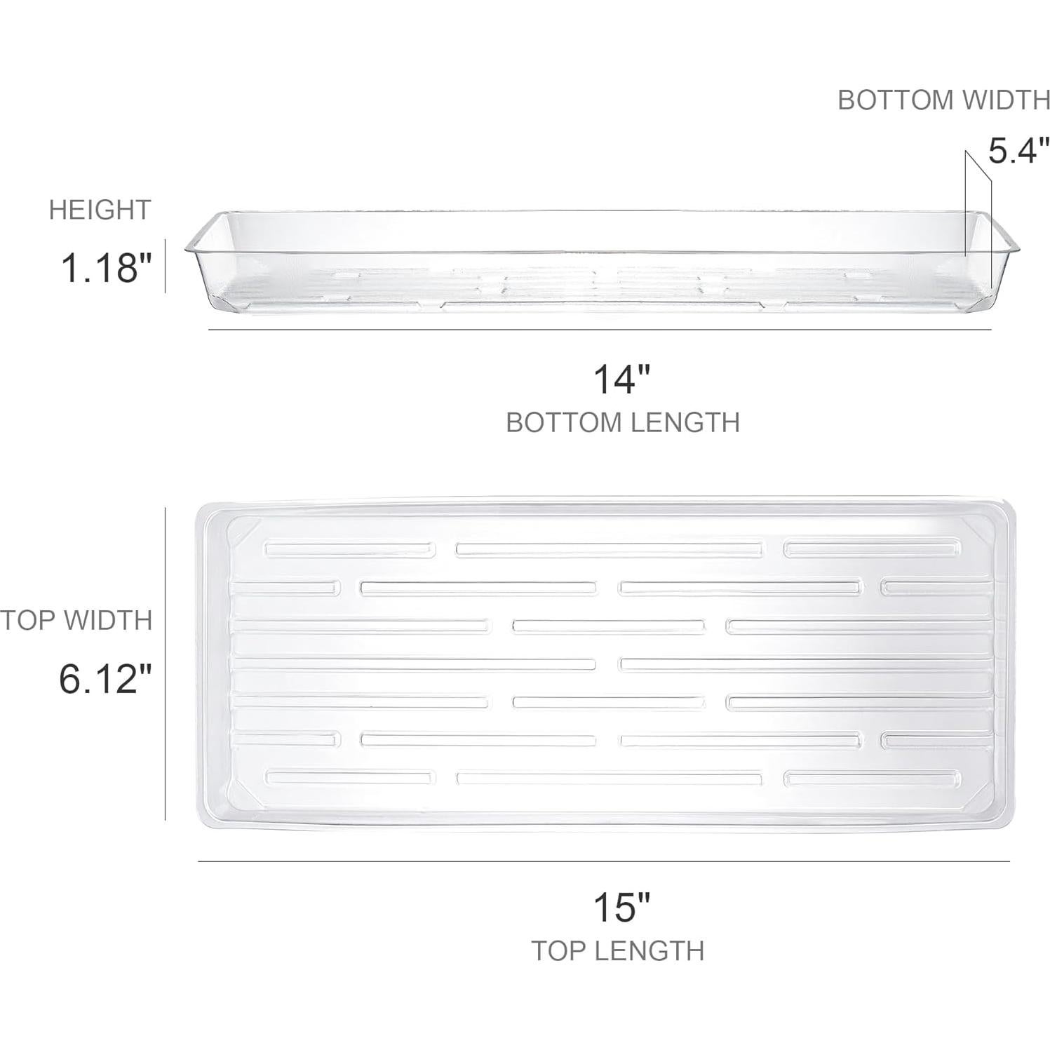 Kingrol 16 Bandejas Rectangulares Transparentes para Plantas