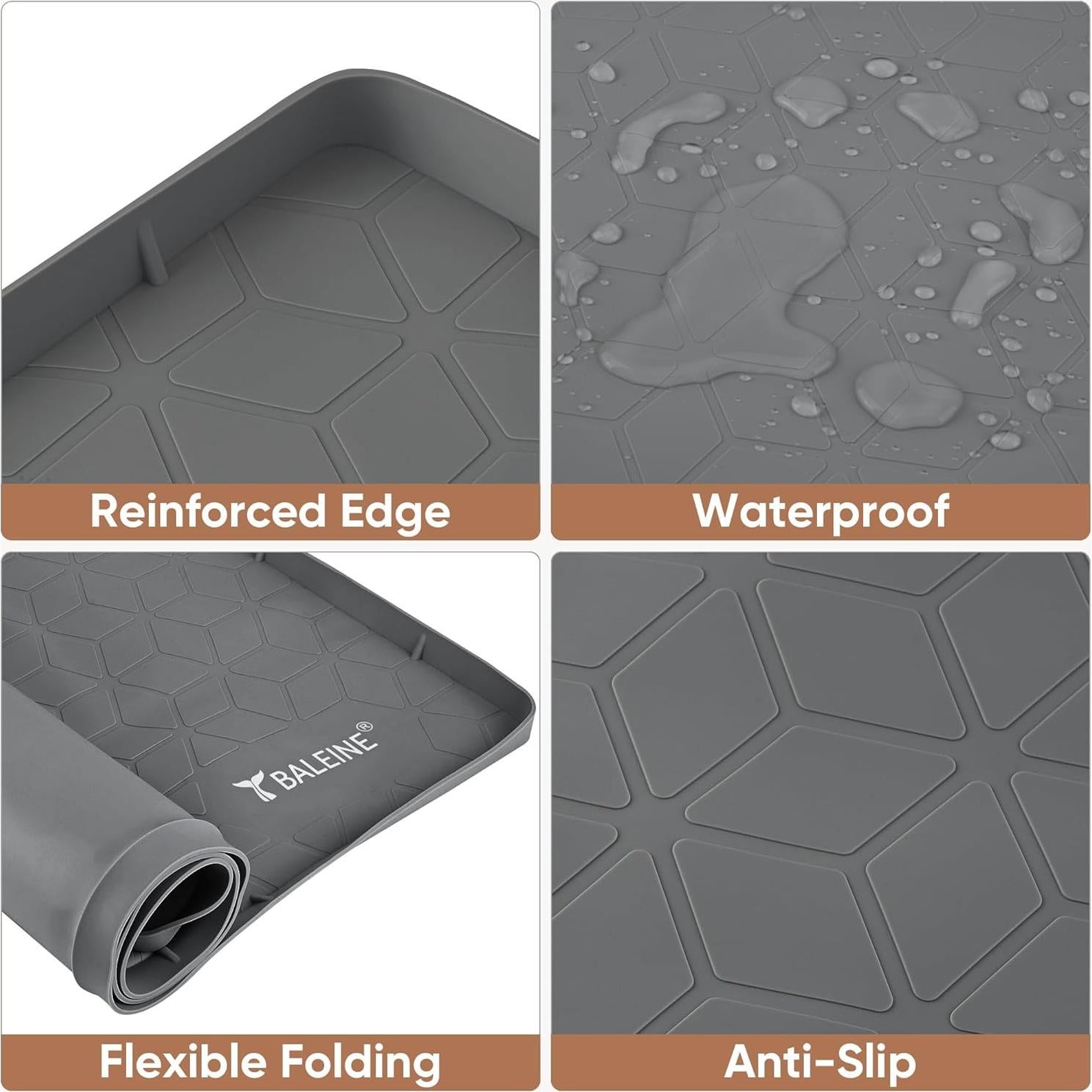 Alfombrilla Bajo Fregadero BALEINE 86.36x55.88cm Silicona Gris