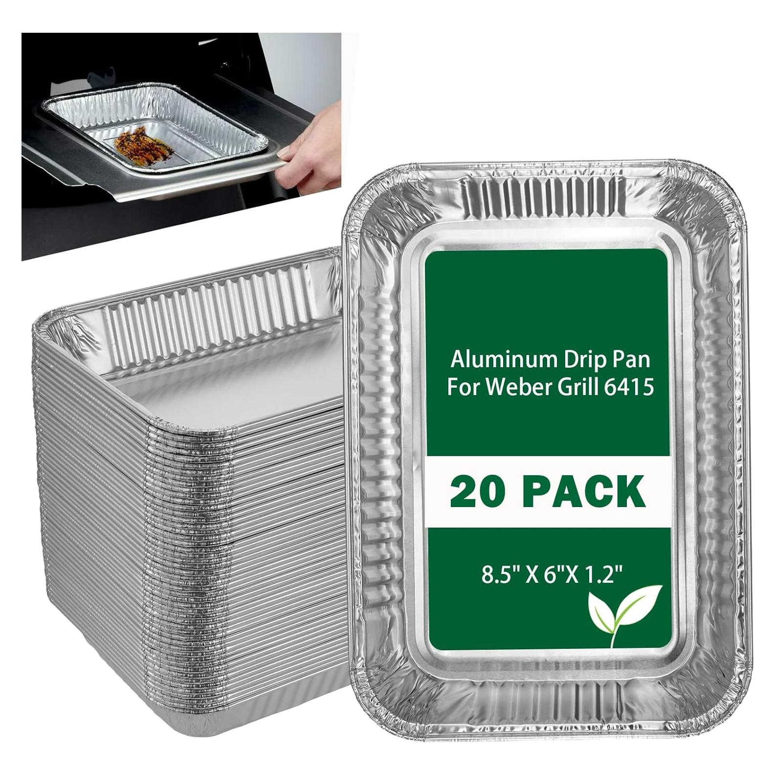 Bandejas de Goteo Desechables Whaleme 20 Pcs para Parrillas Weber