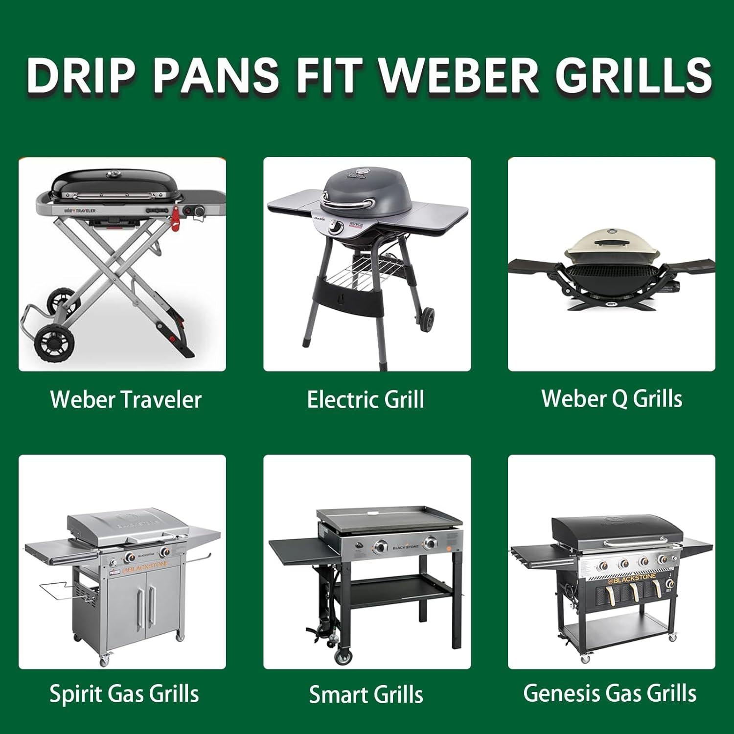 Bandejas de Goteo Desechables Whaleme 20 Pcs para Parrillas Weber