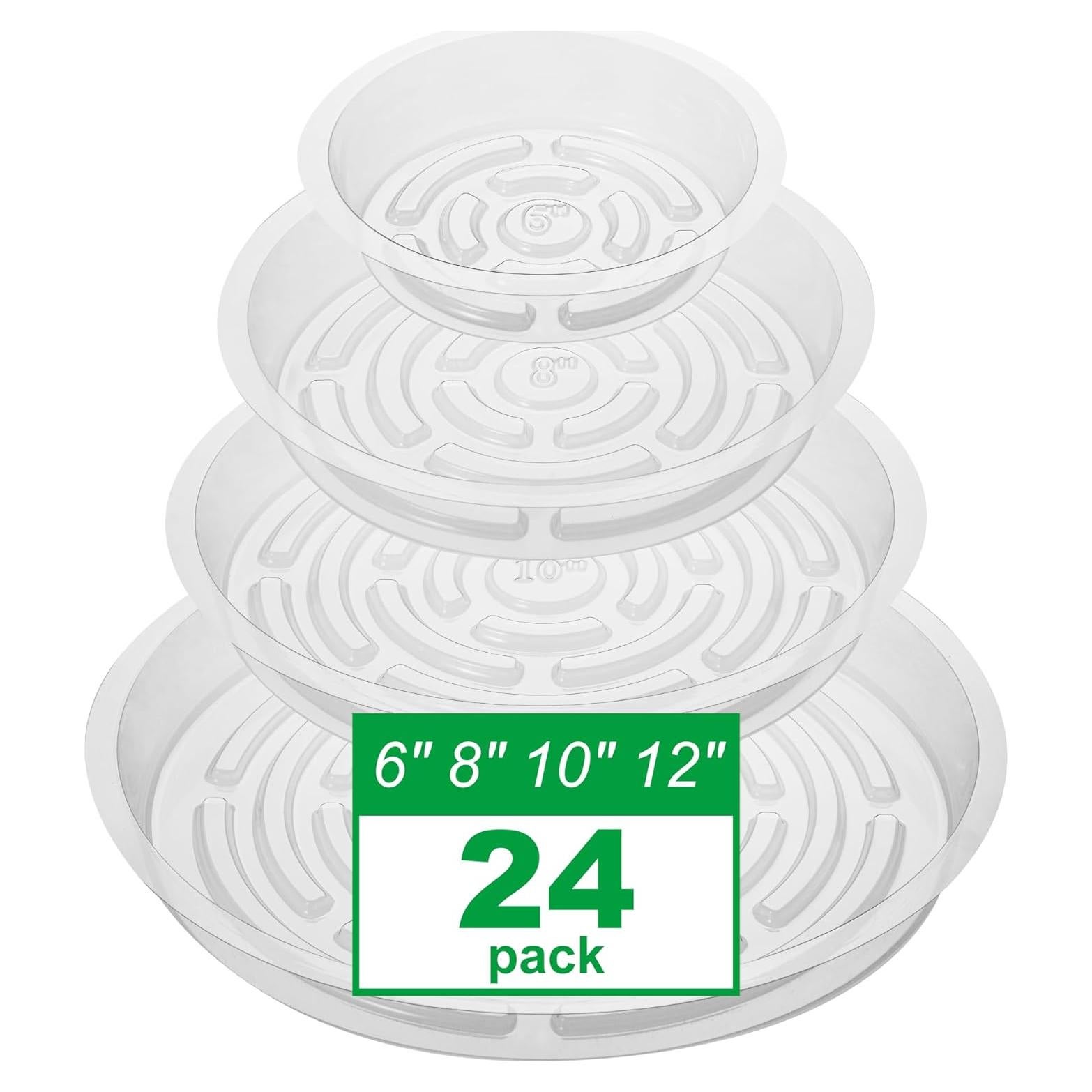 Platillos Transparentes para Plantas CATIFLIN - Paquete de 24