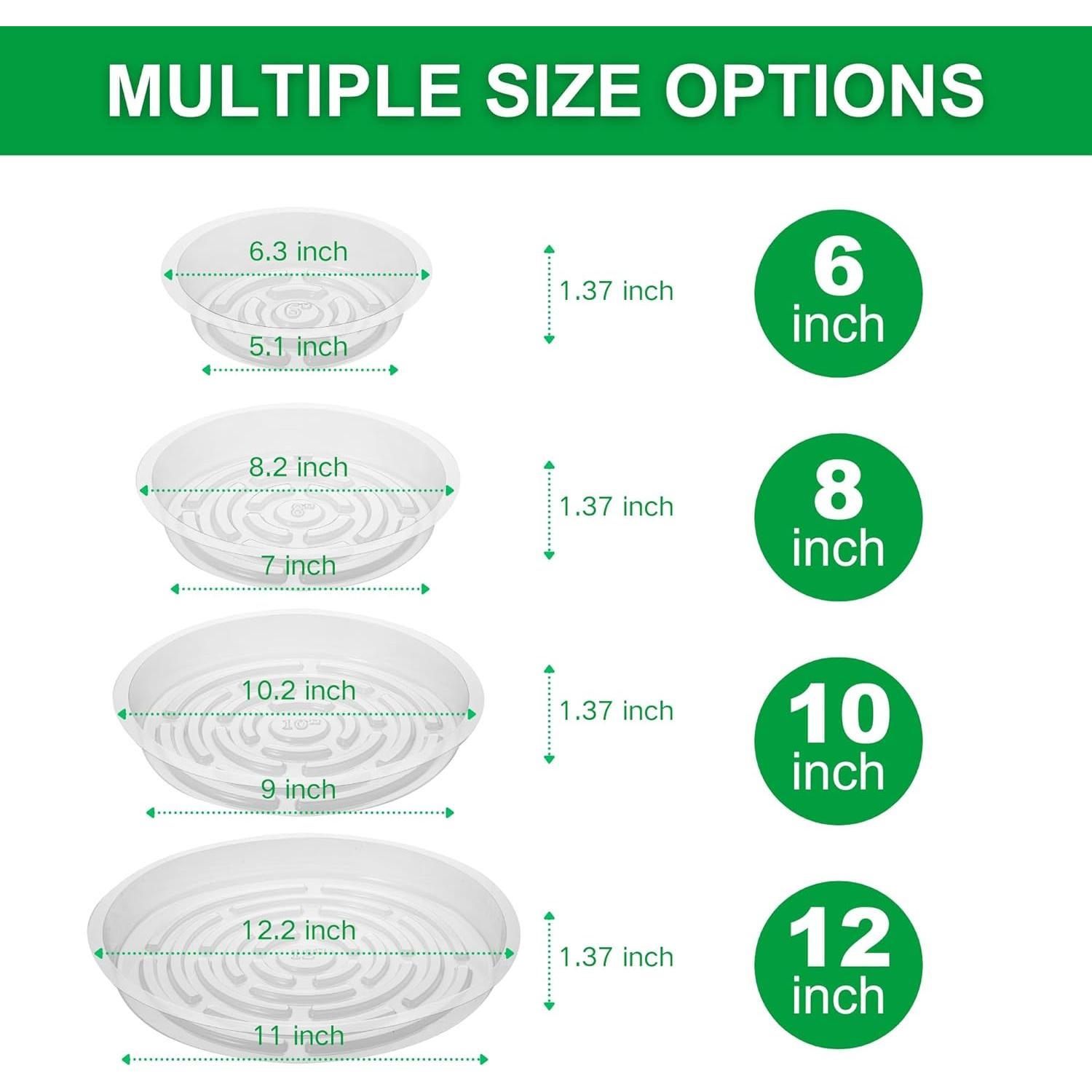 Platillos Transparentes para Plantas CATIFLIN - Paquete de 24