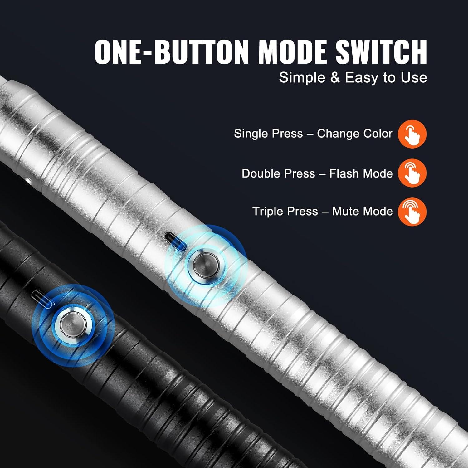 Sable de Luz VEVOR TSK-E12A 2 en 1 RGB Recargable