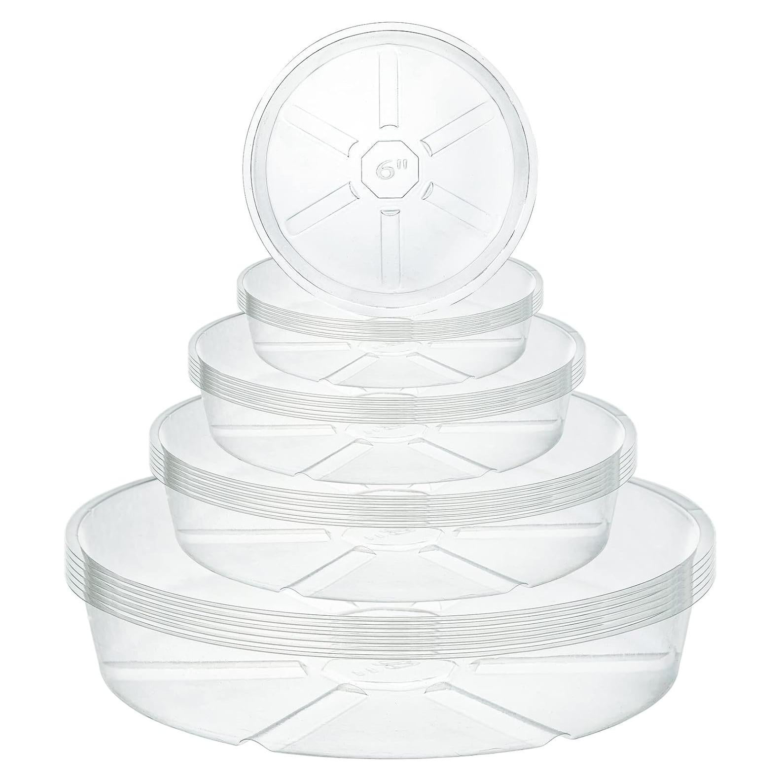 Hacaroa 24 Pack Platos de Goteo Transparentes 15-30 cm