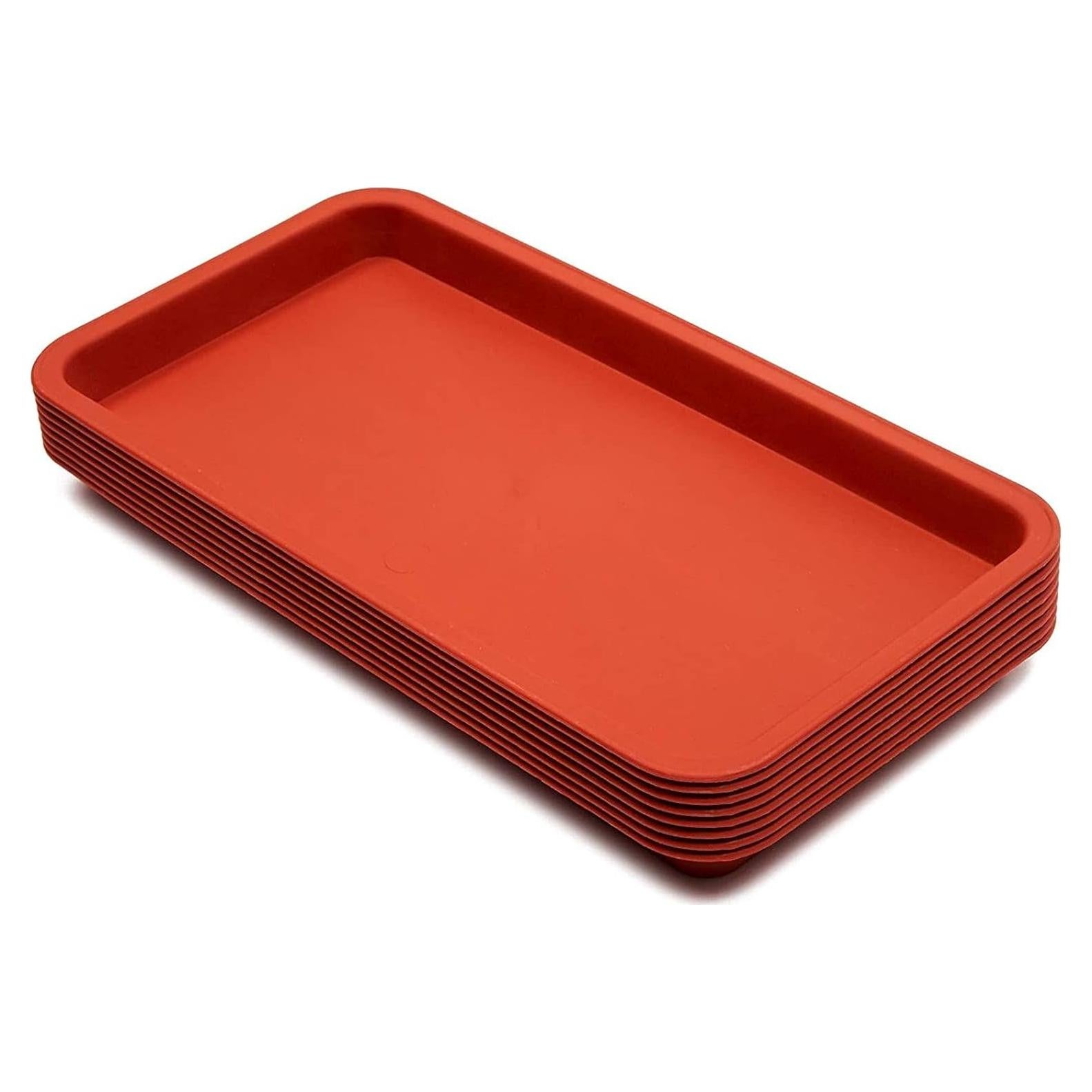 Paquete de 8 bandejas de goteo Juvale 34.6x18.4 cm Rojo