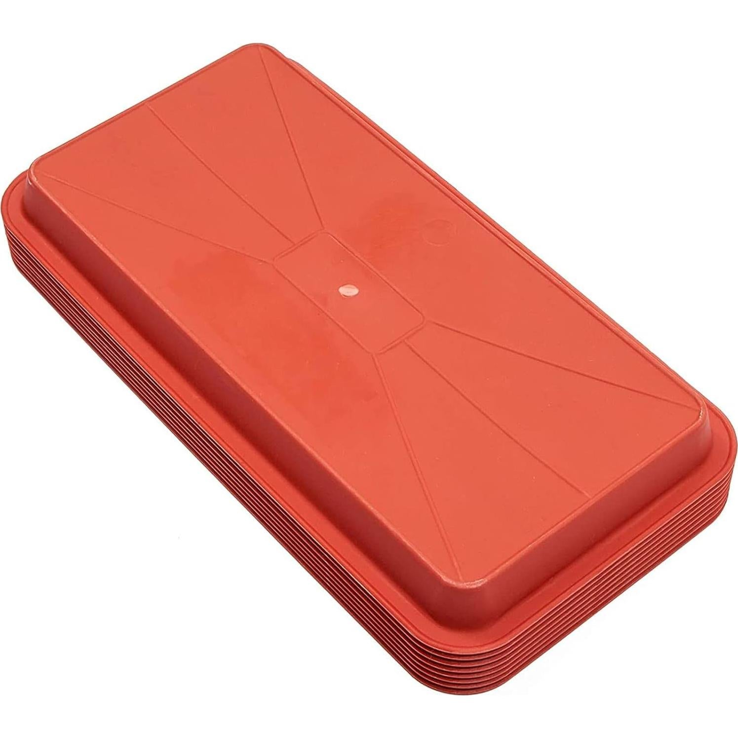 Paquete de 8 bandejas de goteo Juvale 34.6x18.4 cm Rojo