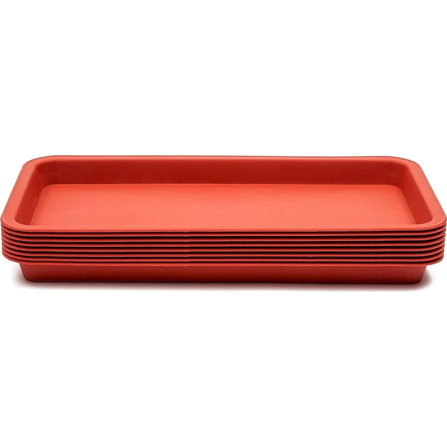 Paquete de 8 bandejas de goteo Juvale 34.6x18.4 cm Rojo