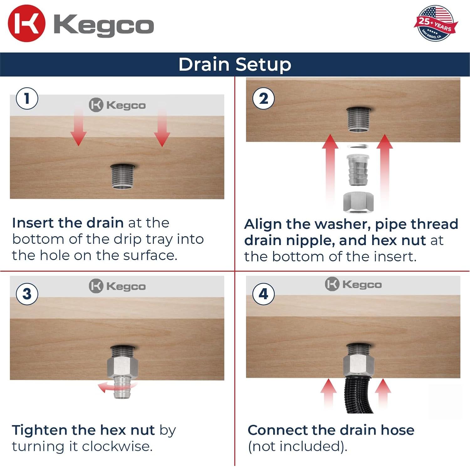 Bandeja de Goteo Kegco SESM-369D 91.44x22.86 cm Acero Inoxidable