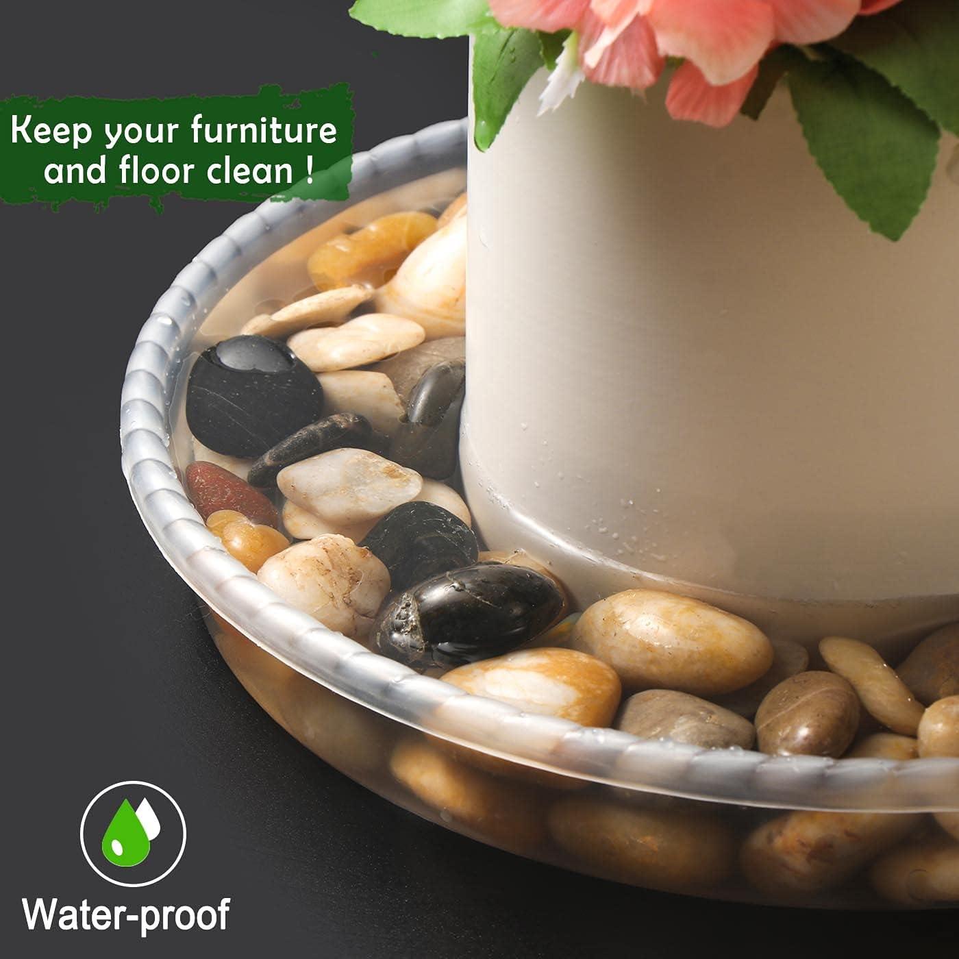 6 Platillos de Drenaje para Macetas SupKing 10 Pulgadas Transparentes