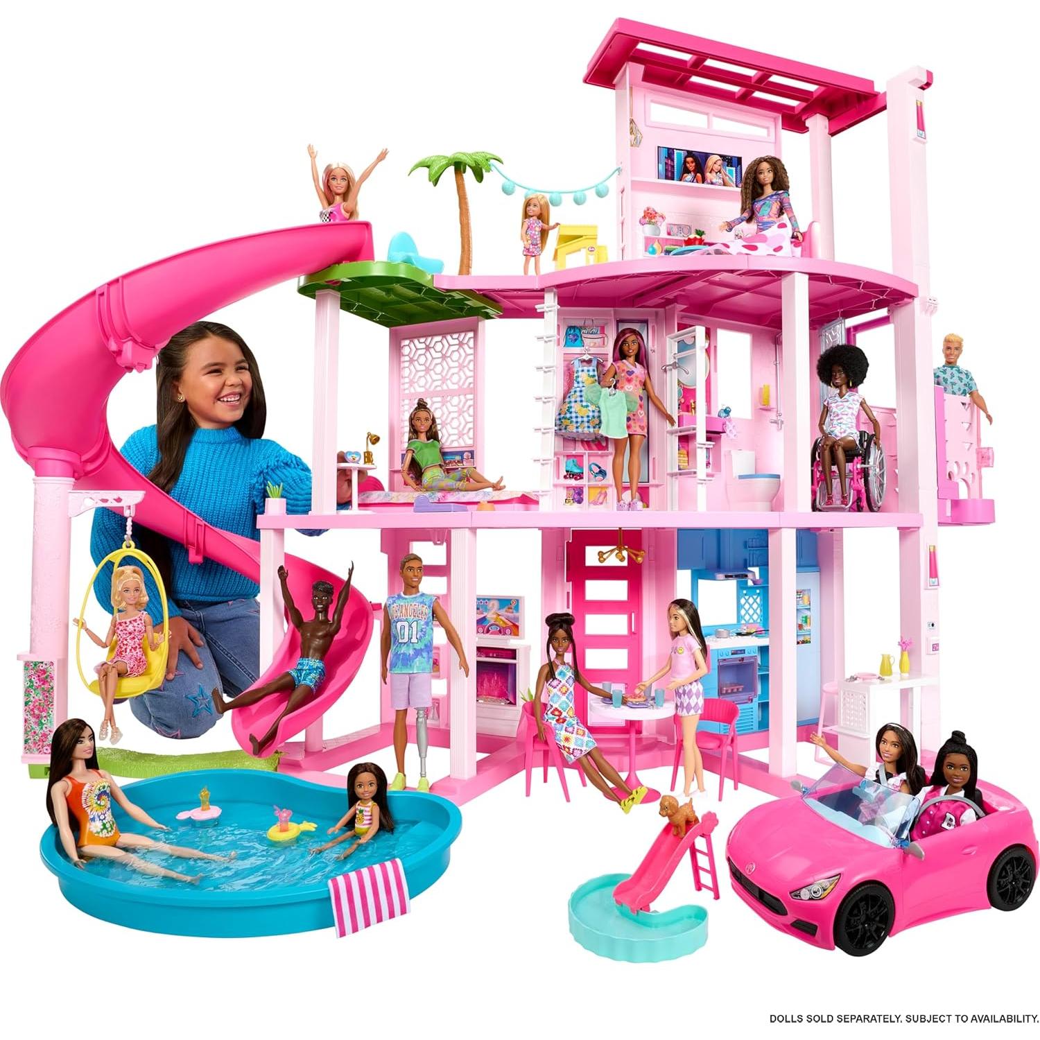 Casa de Muñecas Barbie DreamHouse con Tobogán y 75 Accesorios