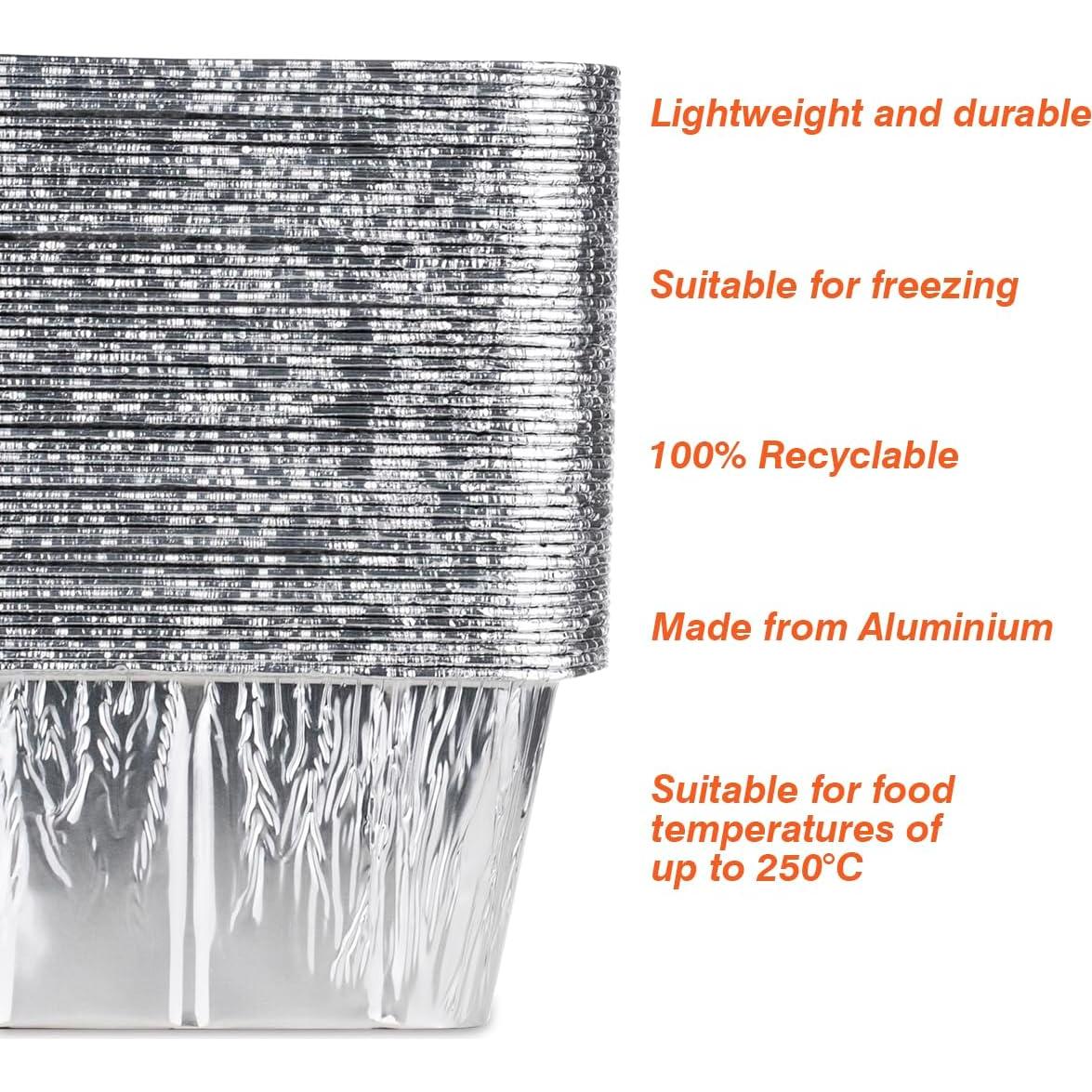 Paquete de 50 Bandejas de Goteo Aluminio MOACOCK 20.3x9.4 cm