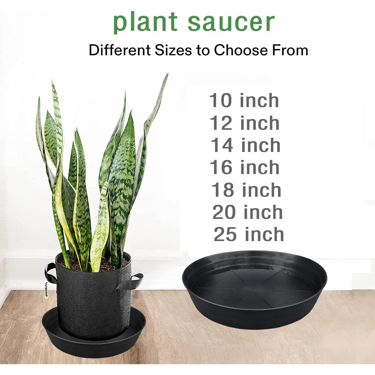 Plato para Plantas 10" Negro LWALRS - Paquete de 4, Profundo